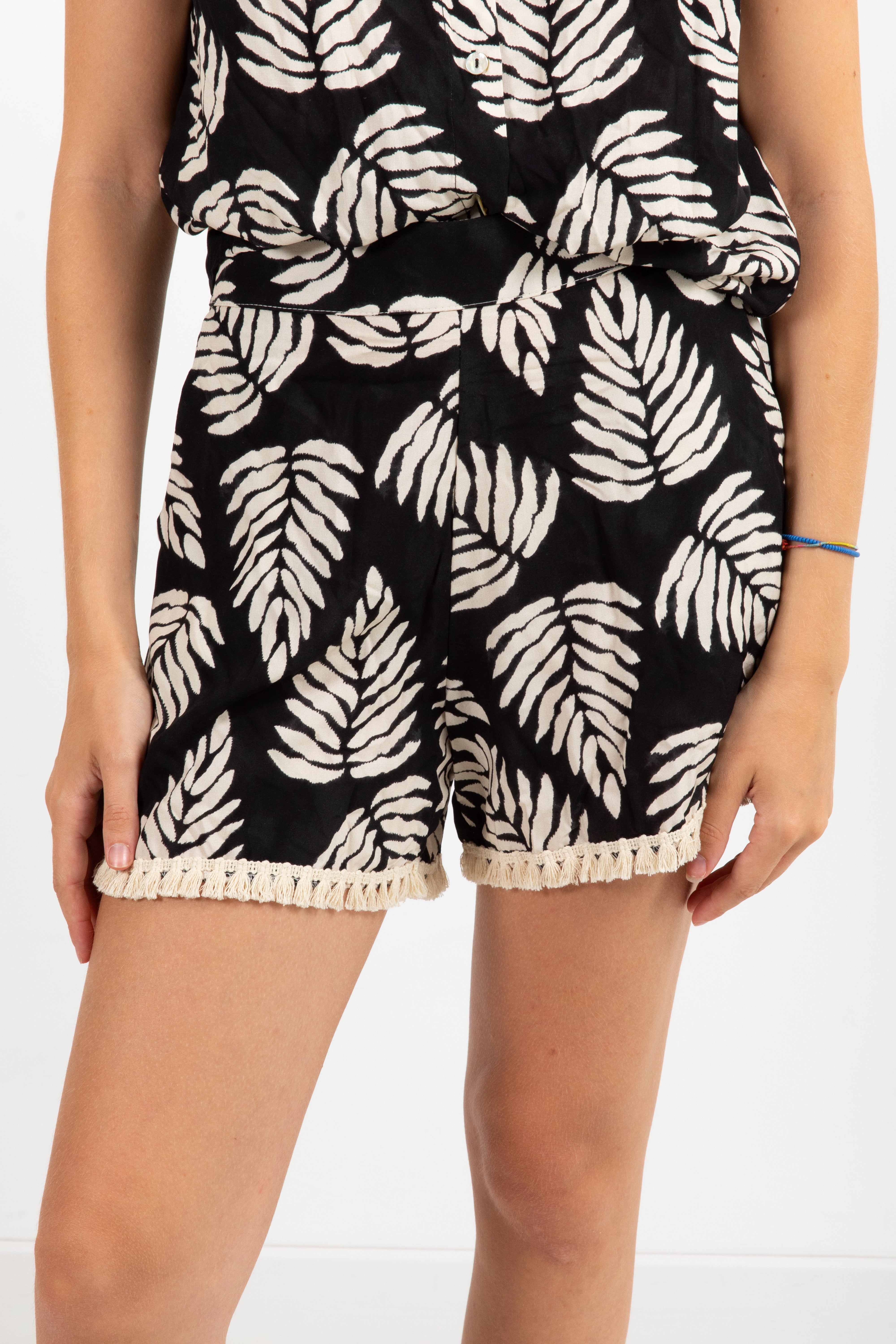 Shorts fantasia foliage con nappine Susy Mix