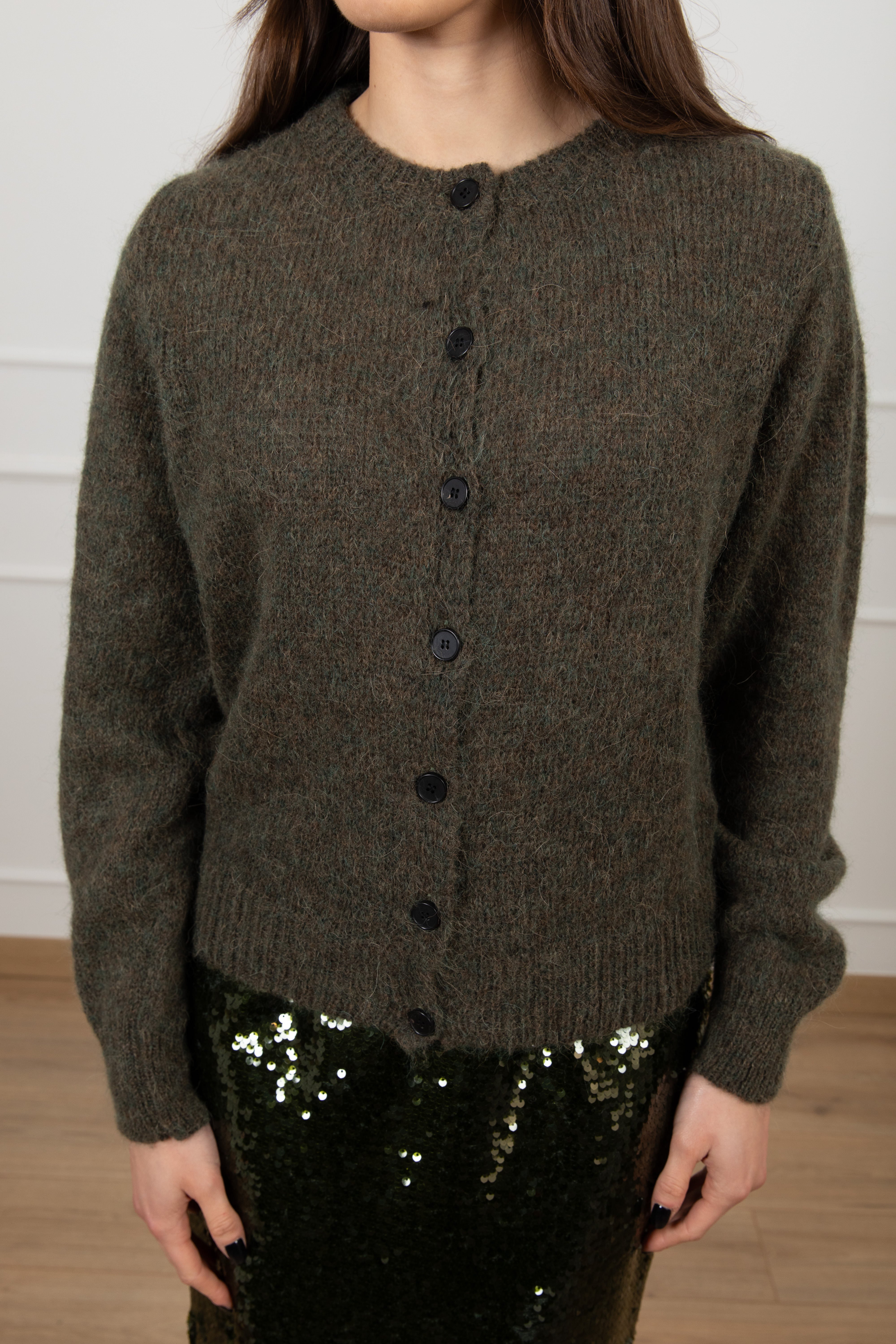 Cardigan girocollo in lana ViCOLO