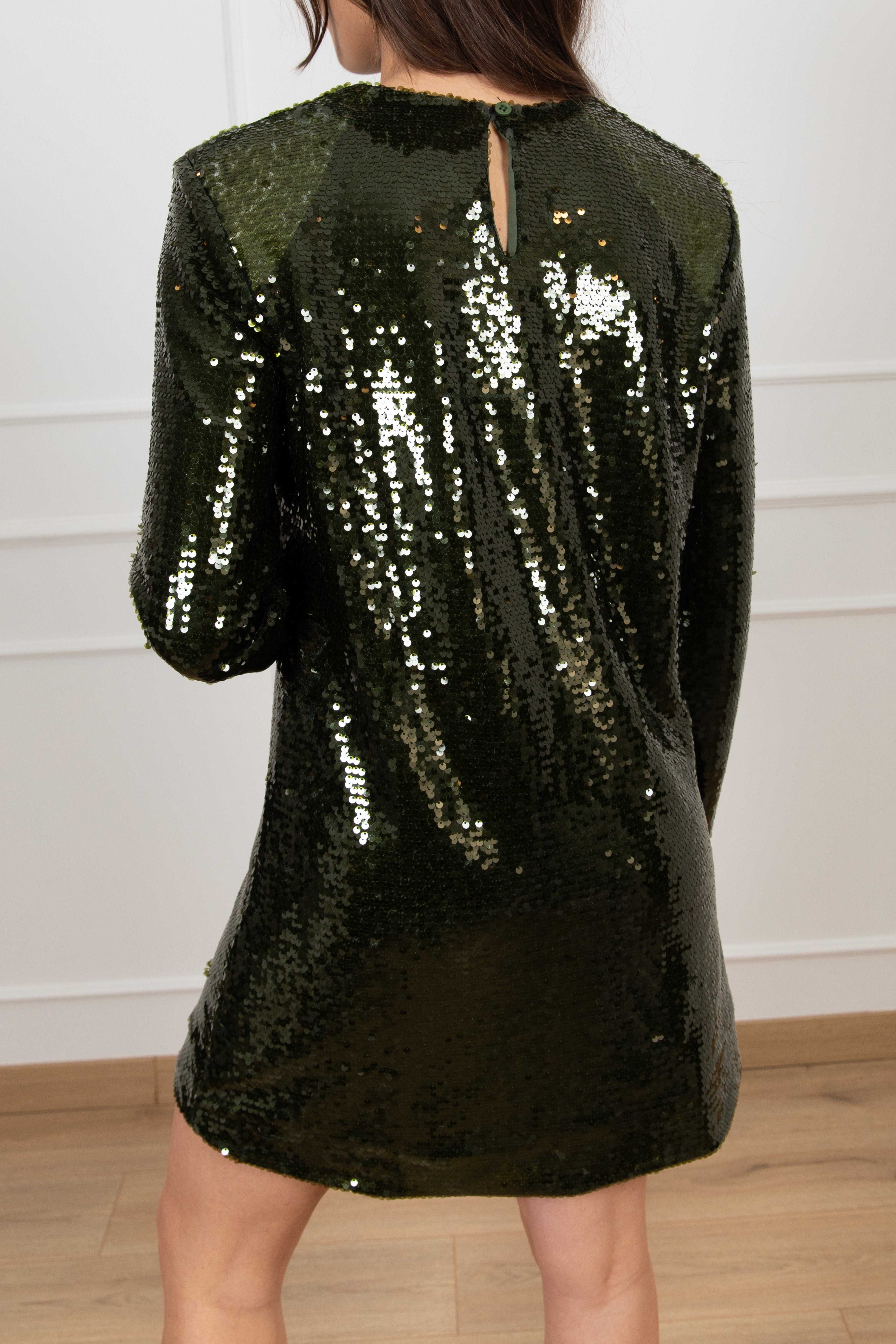 Mini-abito paillettes militare Tensione IN