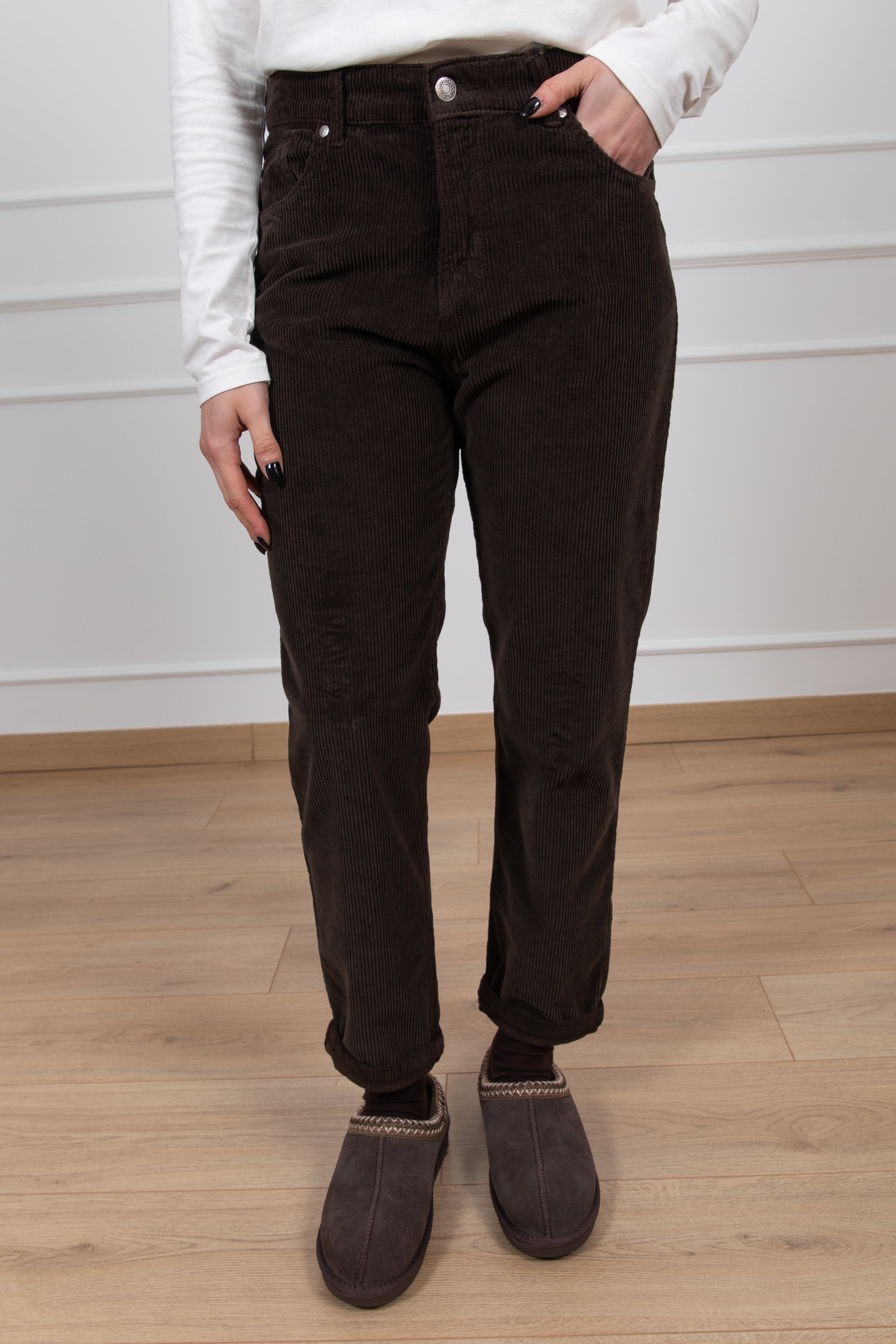 Pantalone sigaretta in velluto 5 tasche Susy Mix