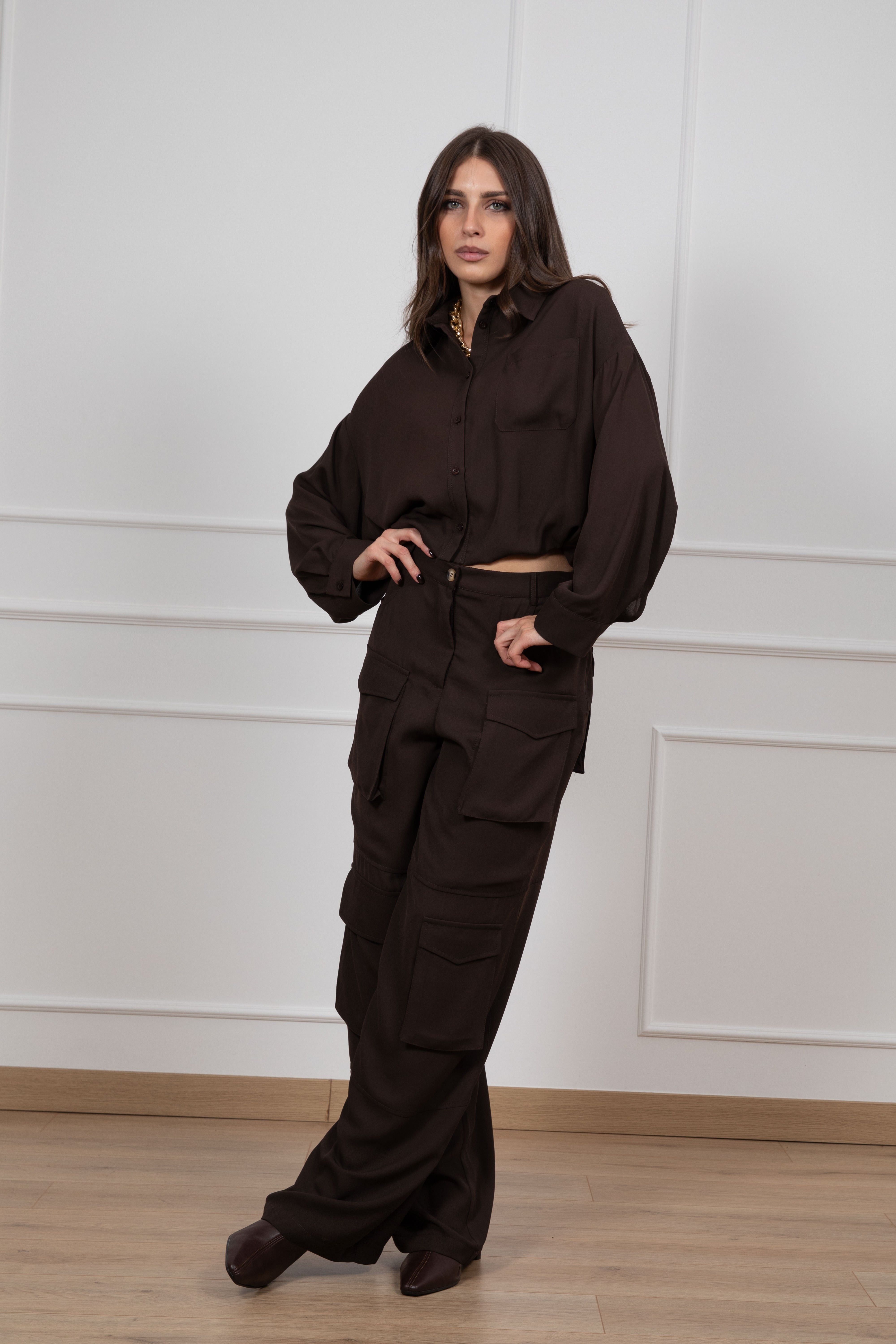 Pantalone cargo in viscosa fluida Dixie