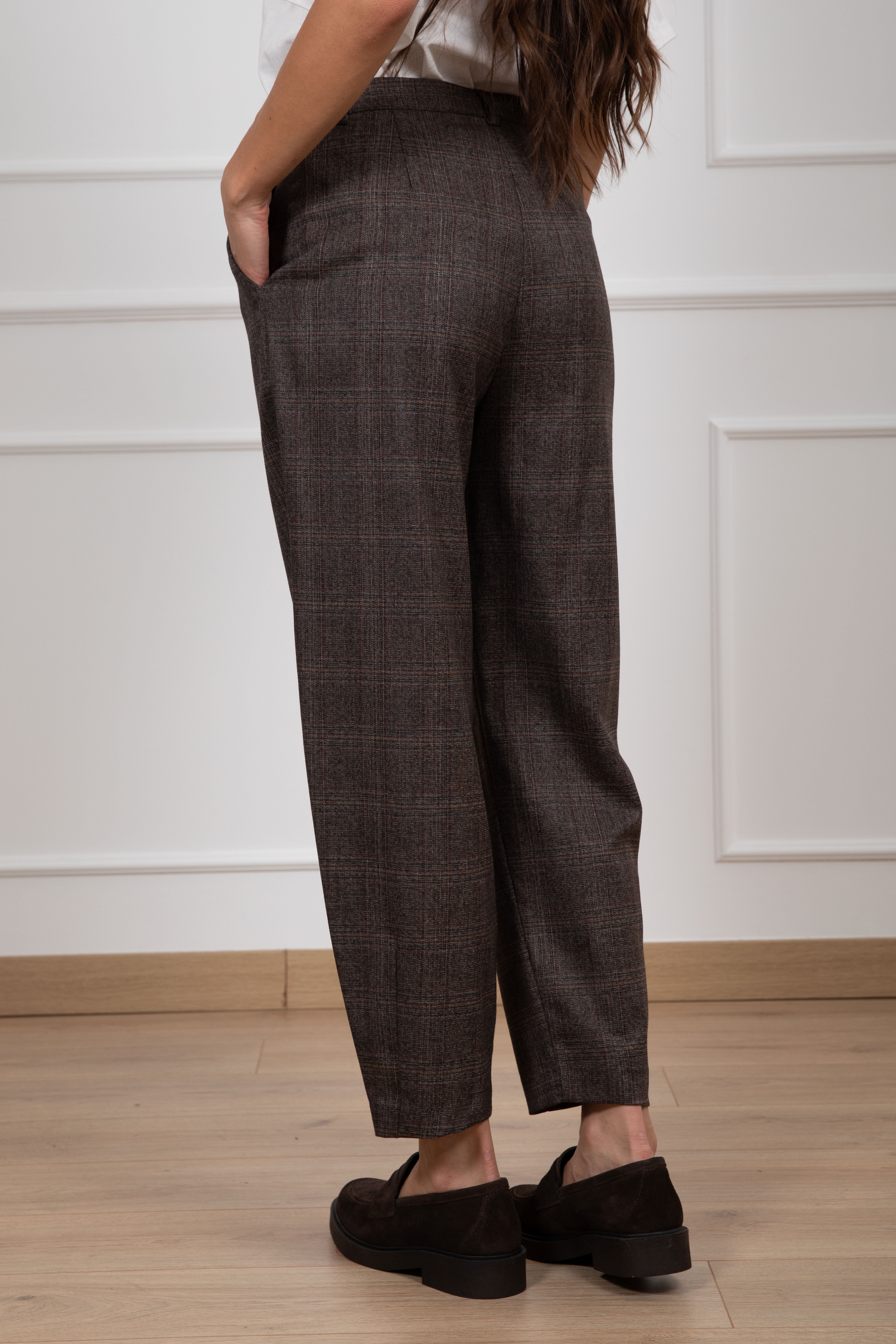 Pantalone carrot-fit principe di galles Susy Mix