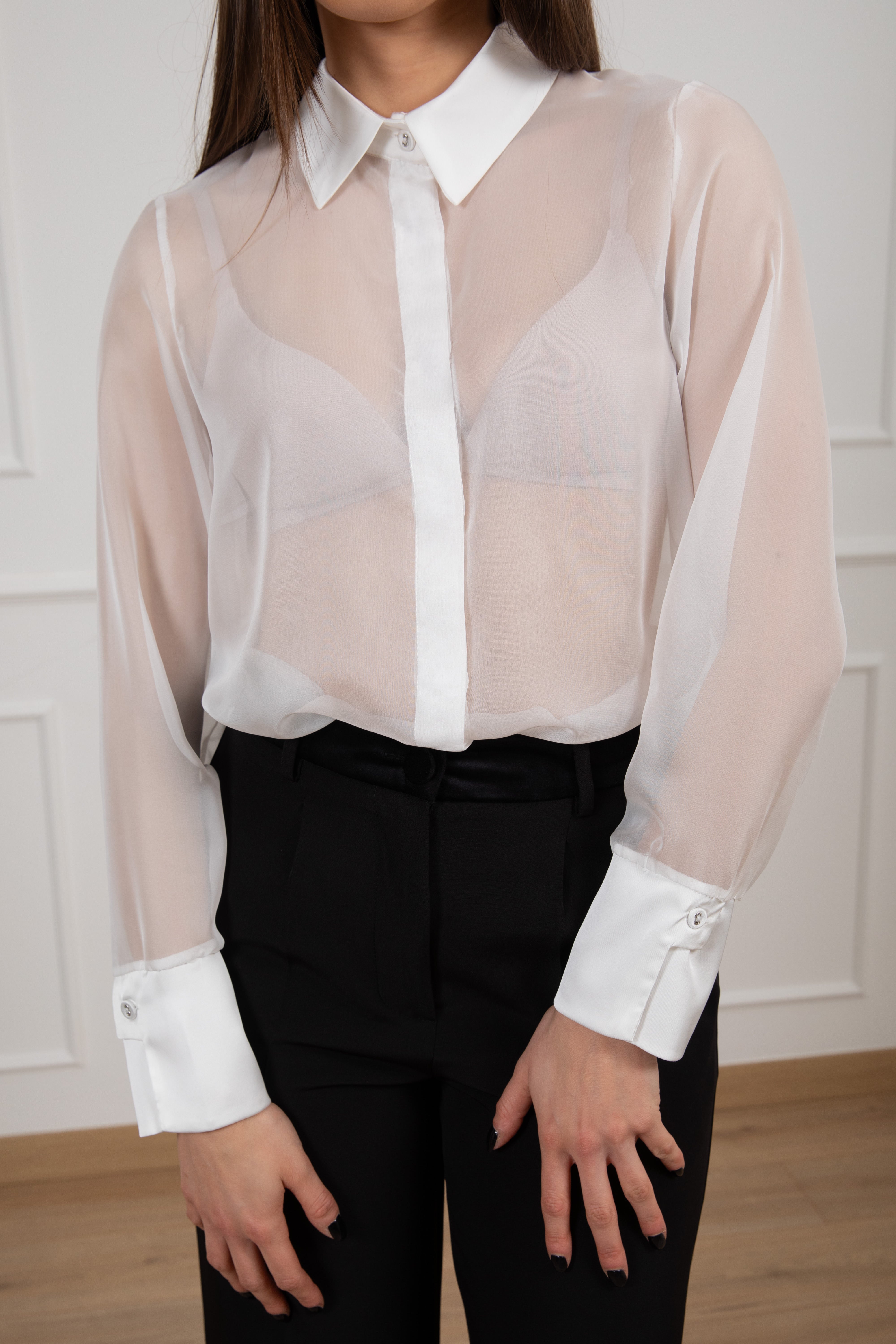 Camicia in voille con cravattino Susy Mix