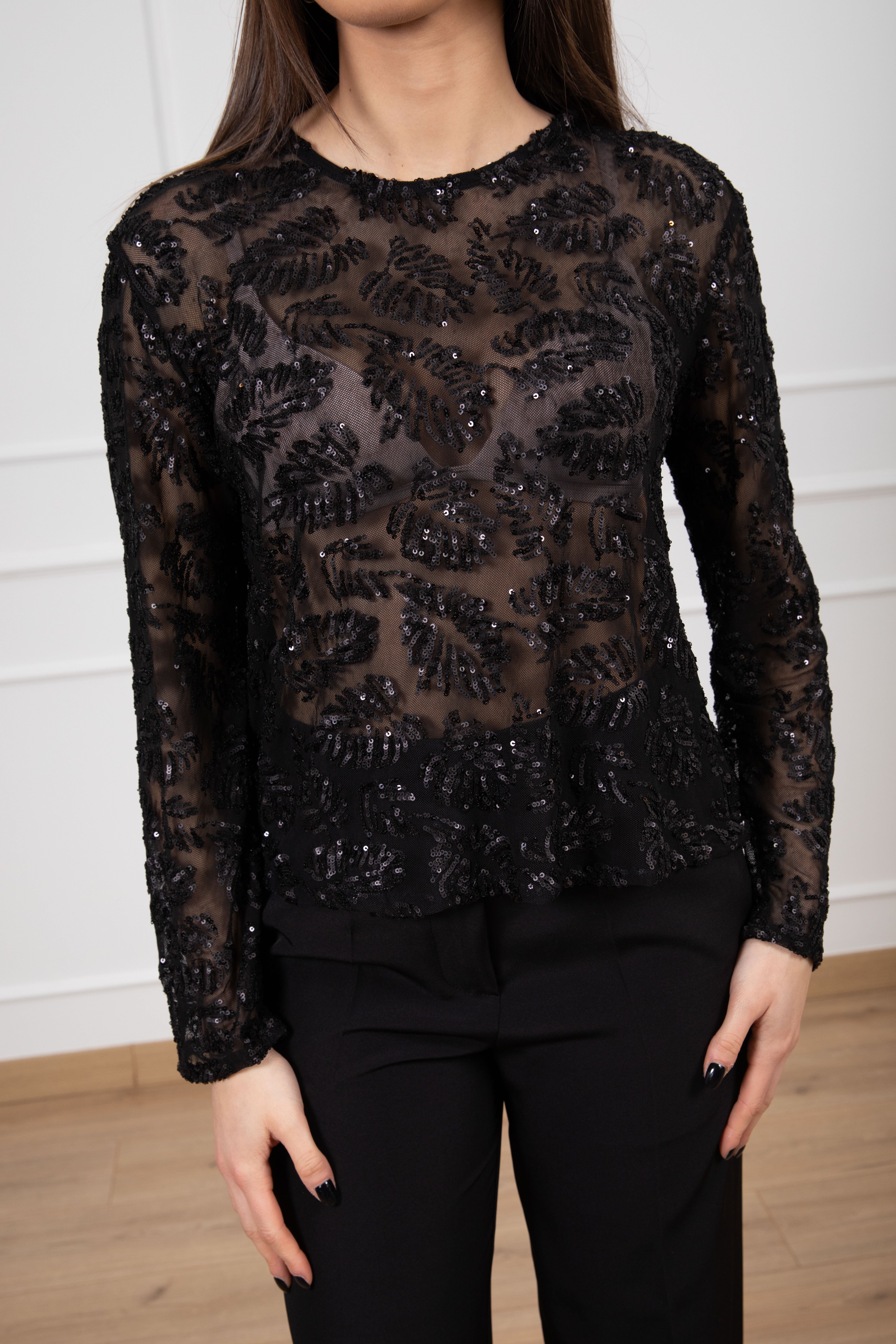 Blusa con ricamo paillettes Tensione IN