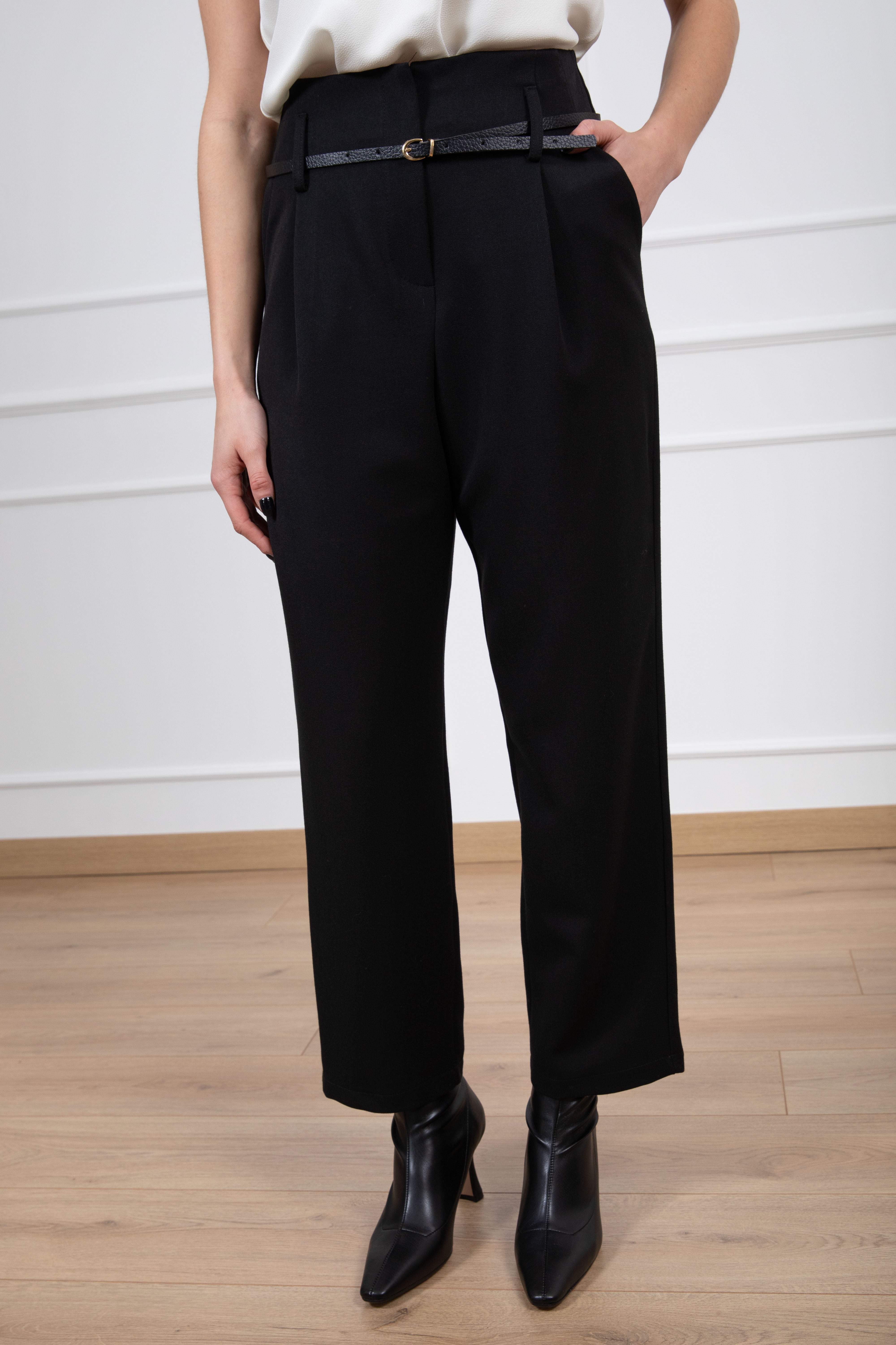 Pantalone con cintura e micro pinces Susy Mix