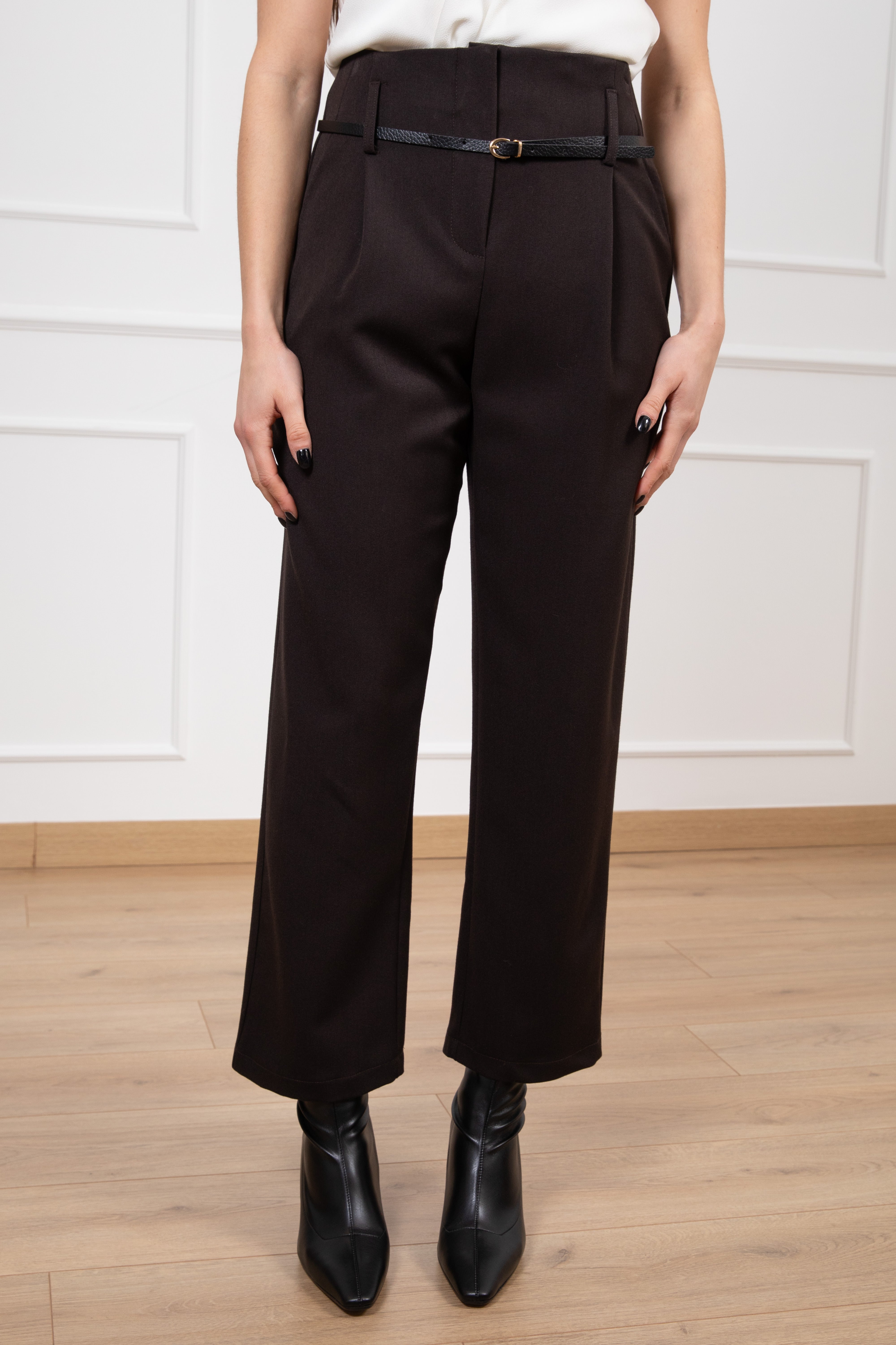 Pantalone con cintura e micro pinces Susy Mix