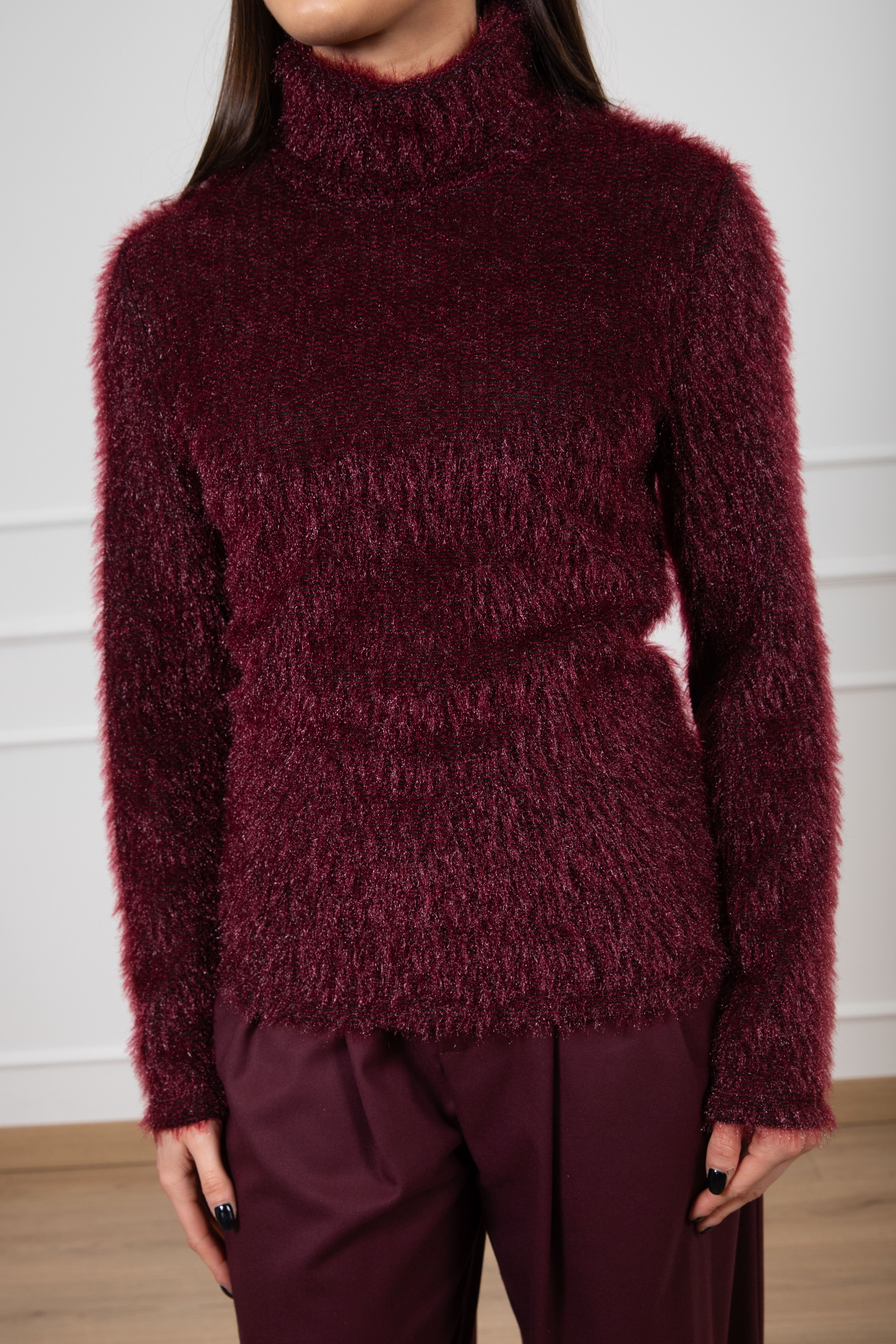 Pull collo alto teddy lurex ViCOLO