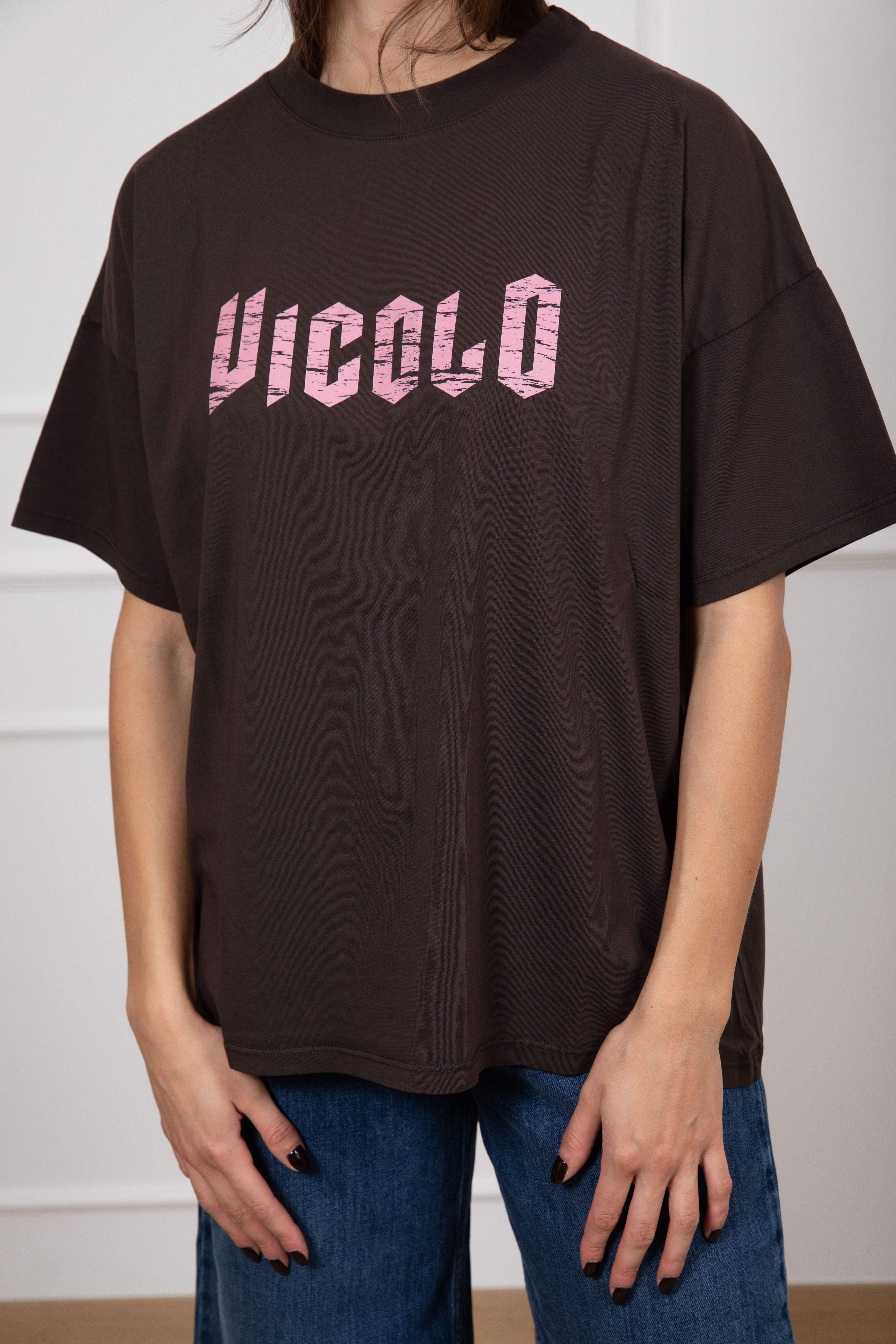 T-shirt over-size logo graffiato ViCOLO