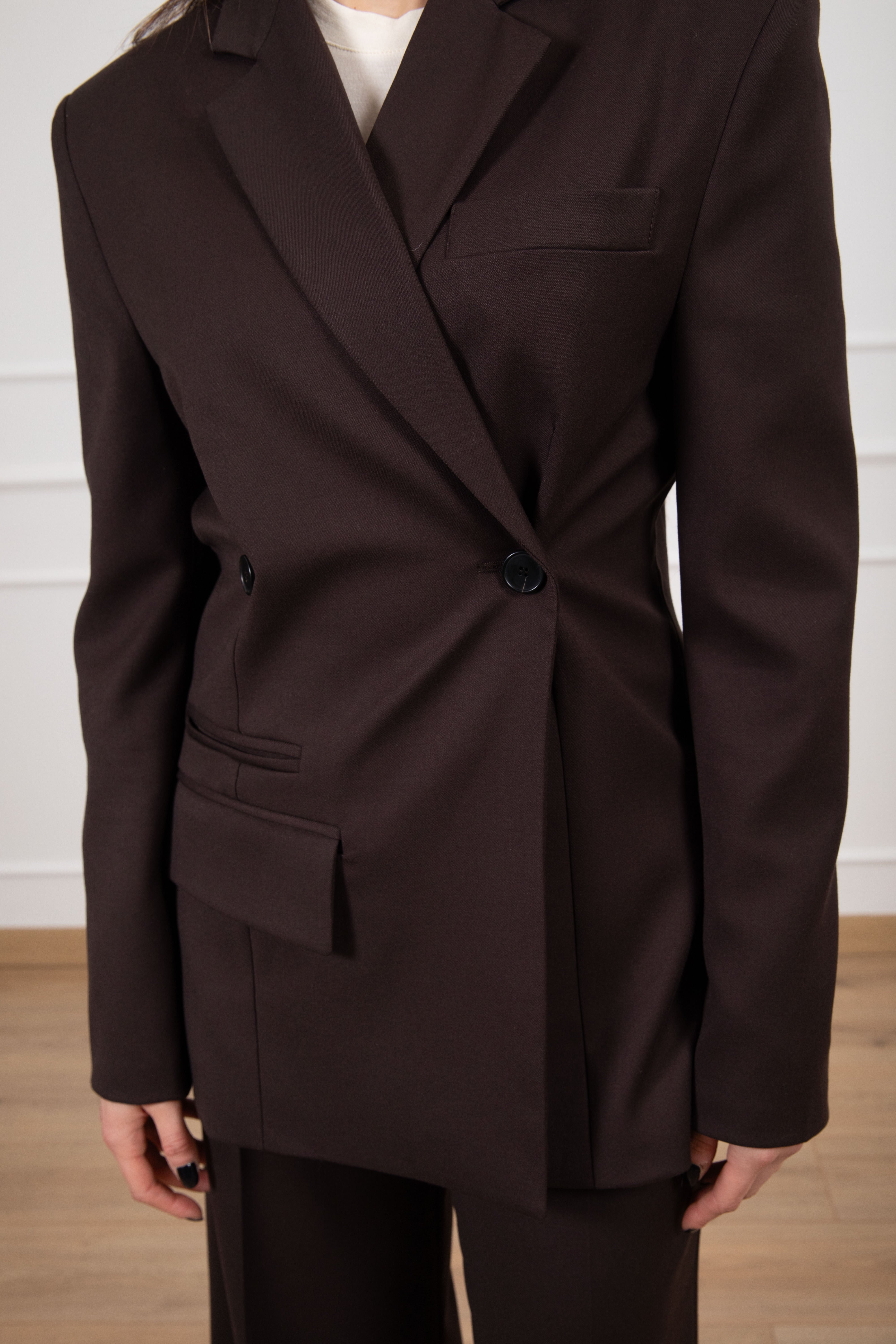 Giacca doppio-petto sfiancata in calda viscosa ViCOLO