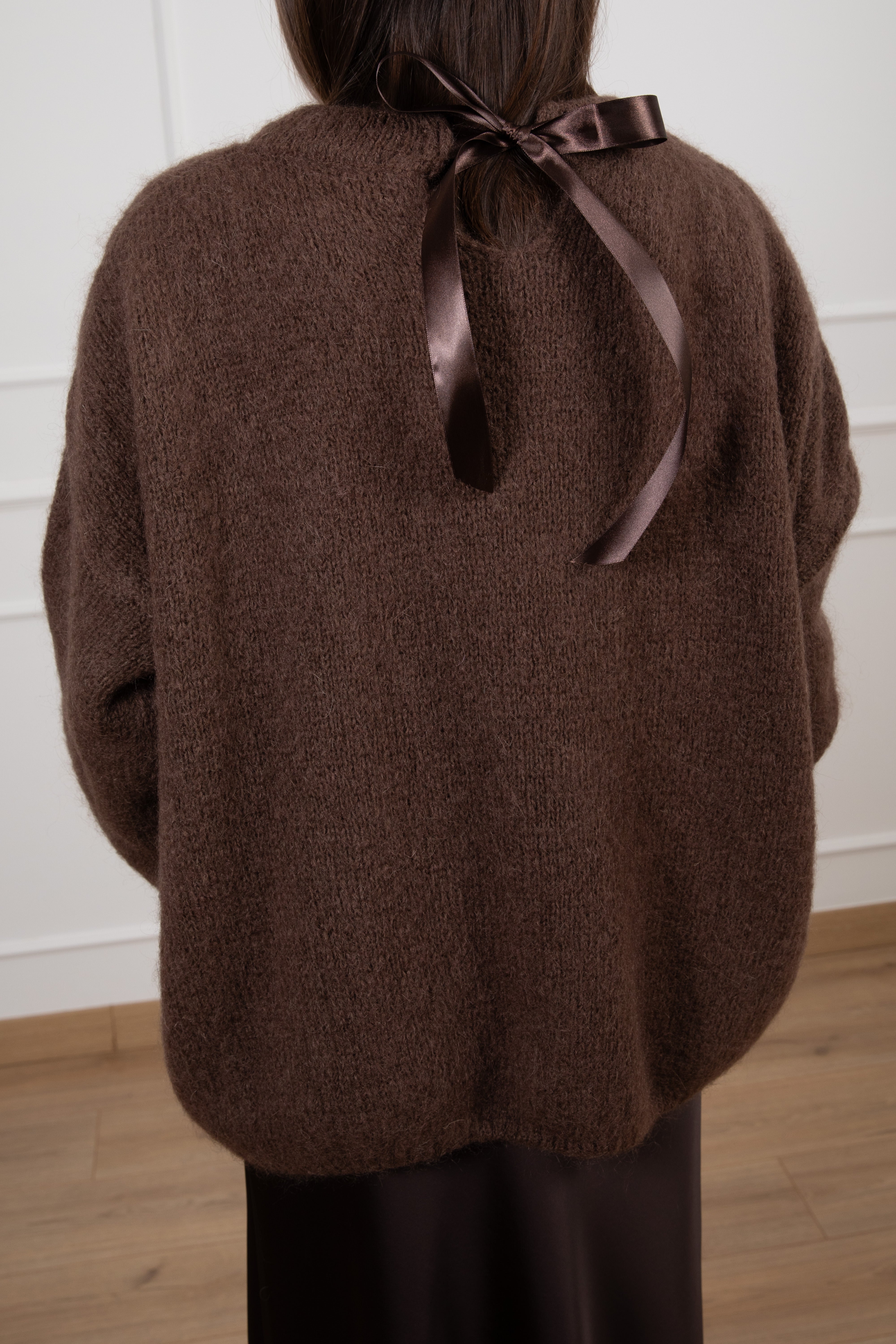 Pull in mohair con tasca e fiocco Dixie