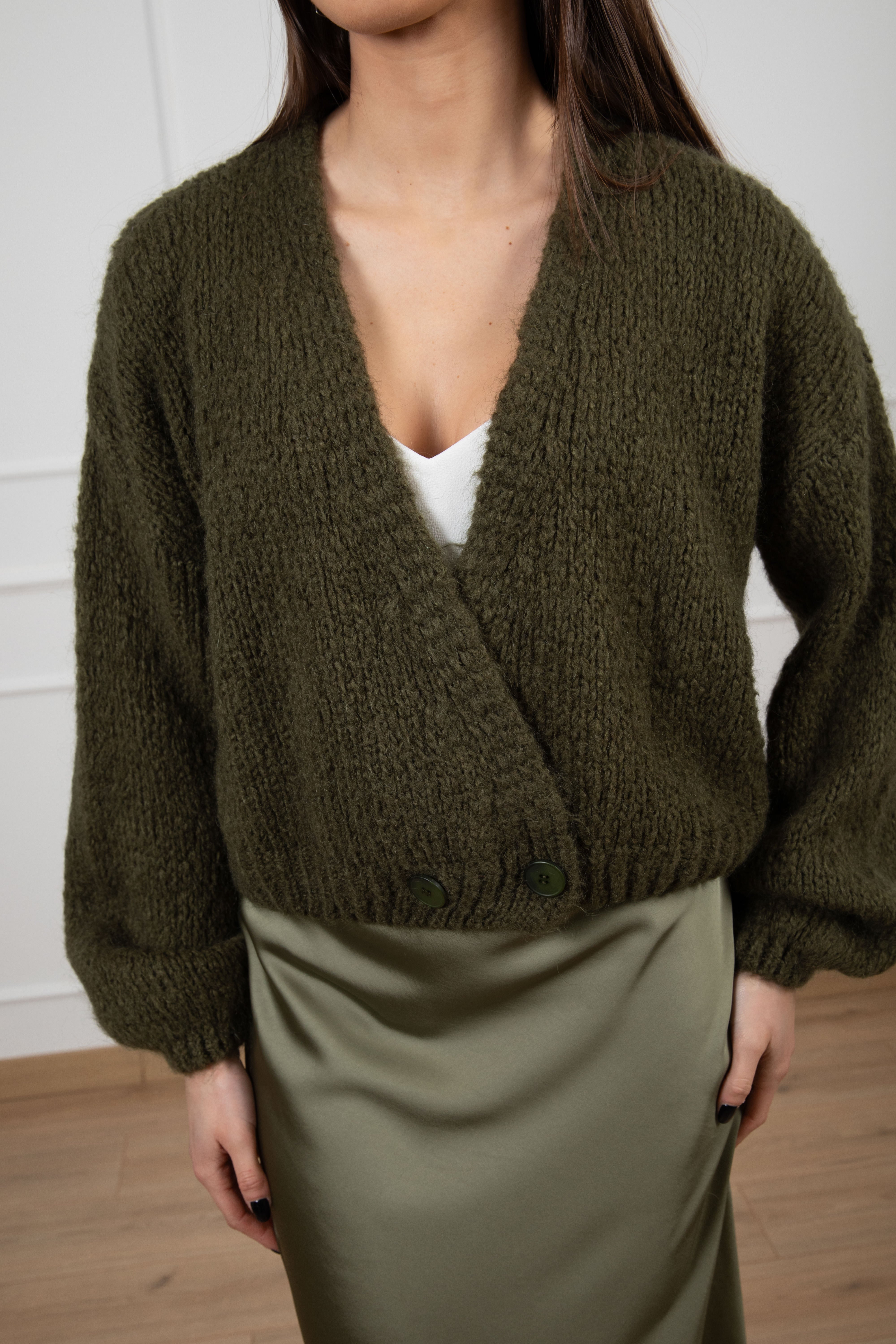 Cardigan cropped 2 bottoni Dixie