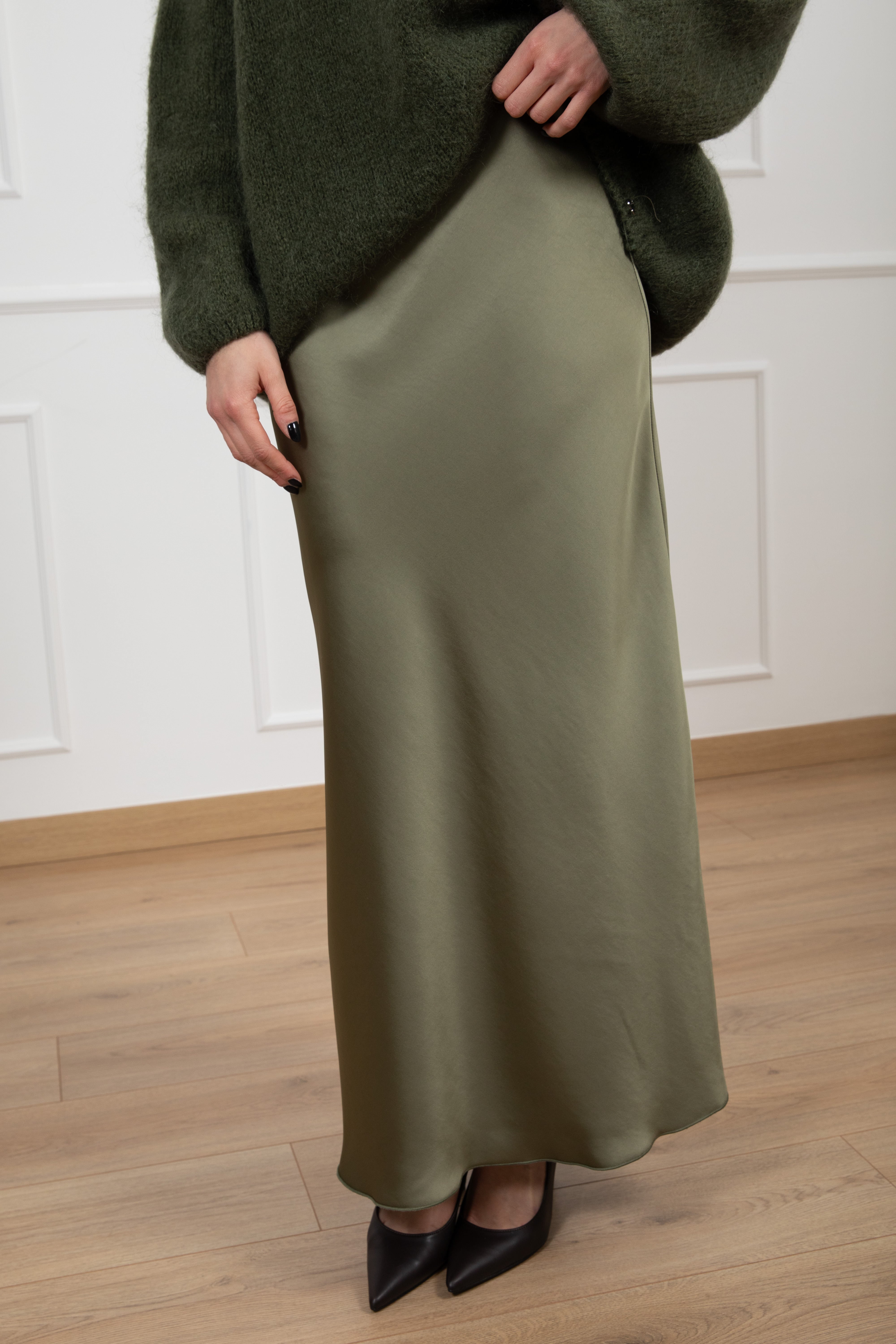 Gonna lunga satin di viscosa Dixie