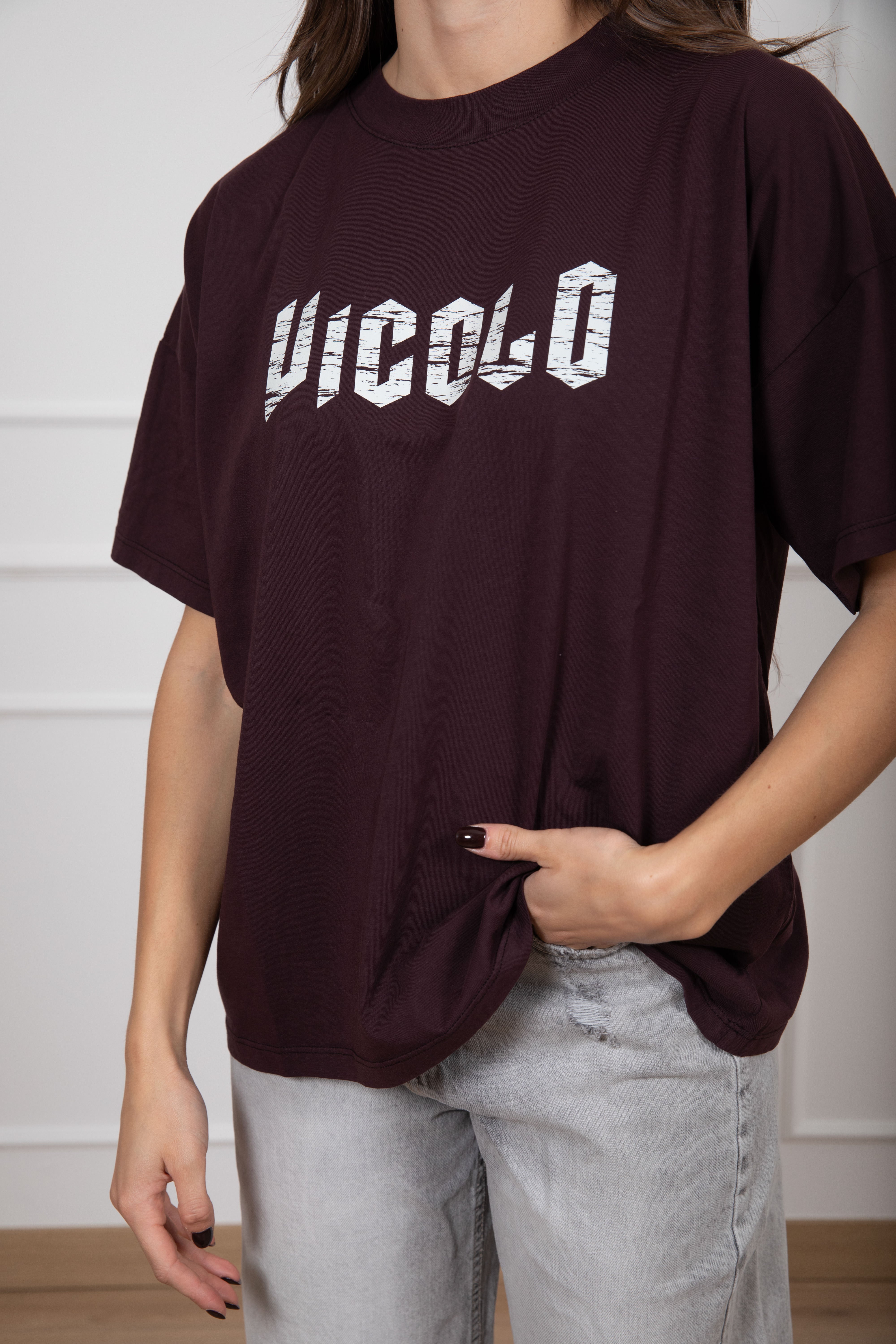 T-shirt over-size logo graffiato ViCOLO