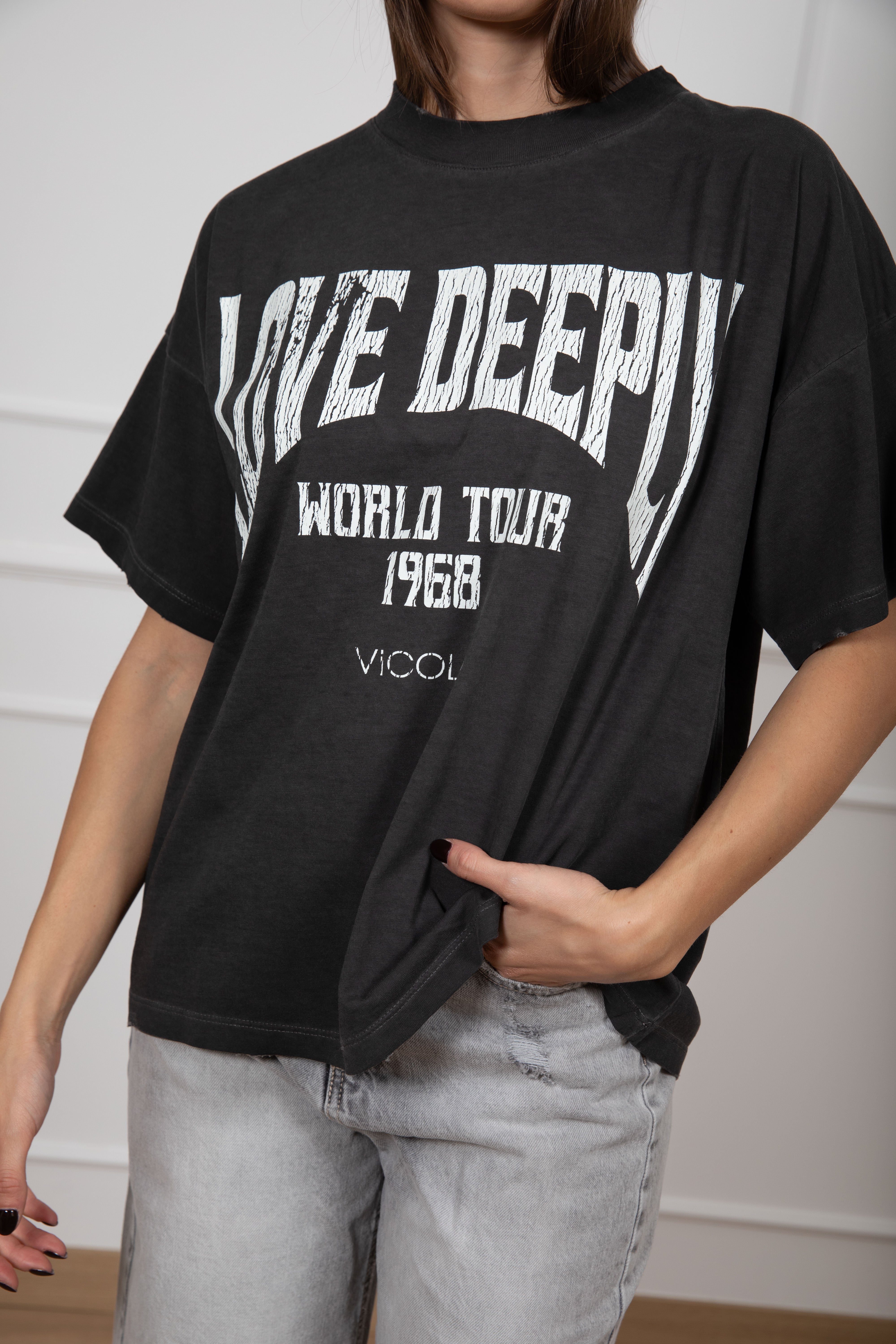 T-shirt over-size "Love deeply" ViCOLO