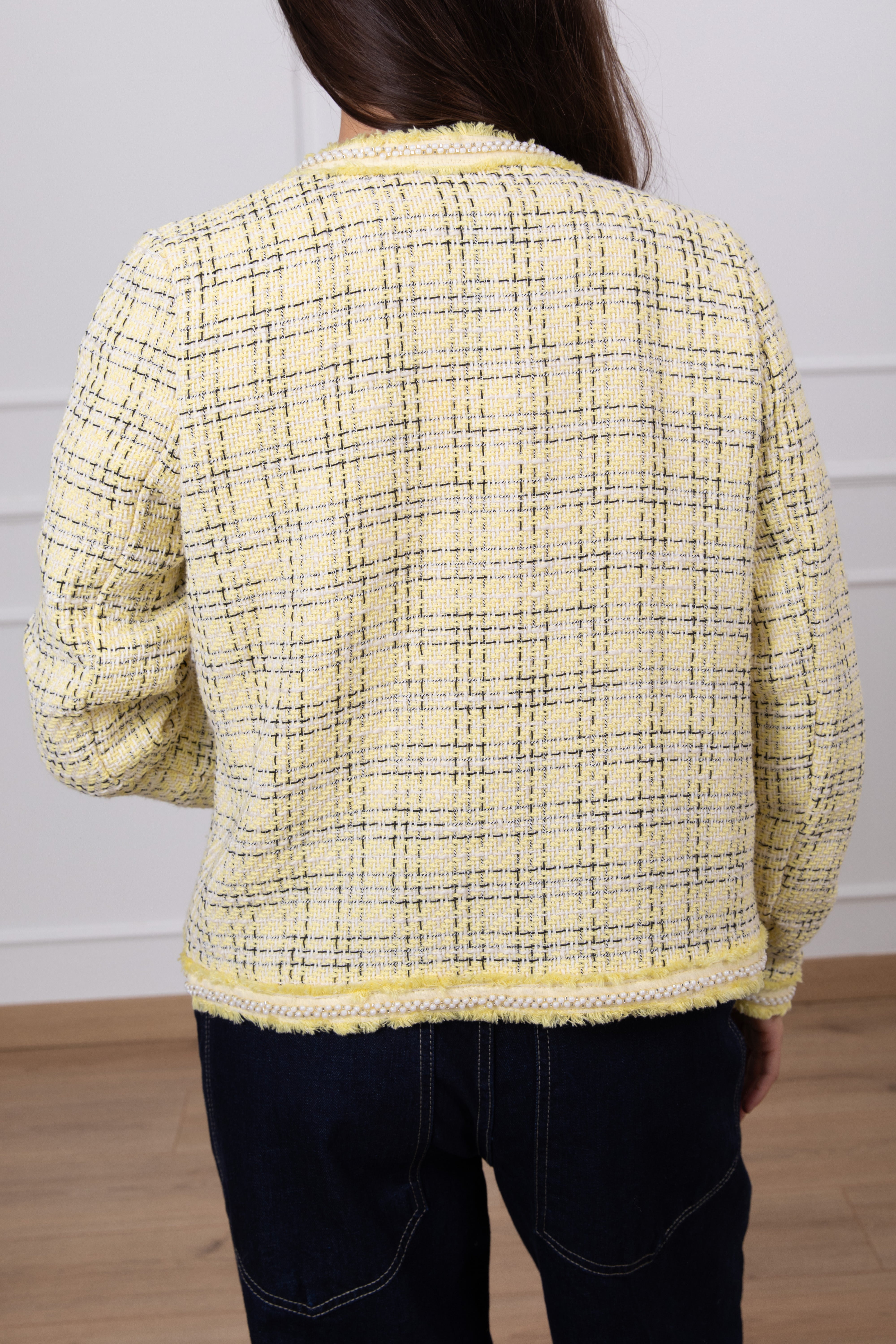 Giacchino tweed con profilo di perline ViCOLO
