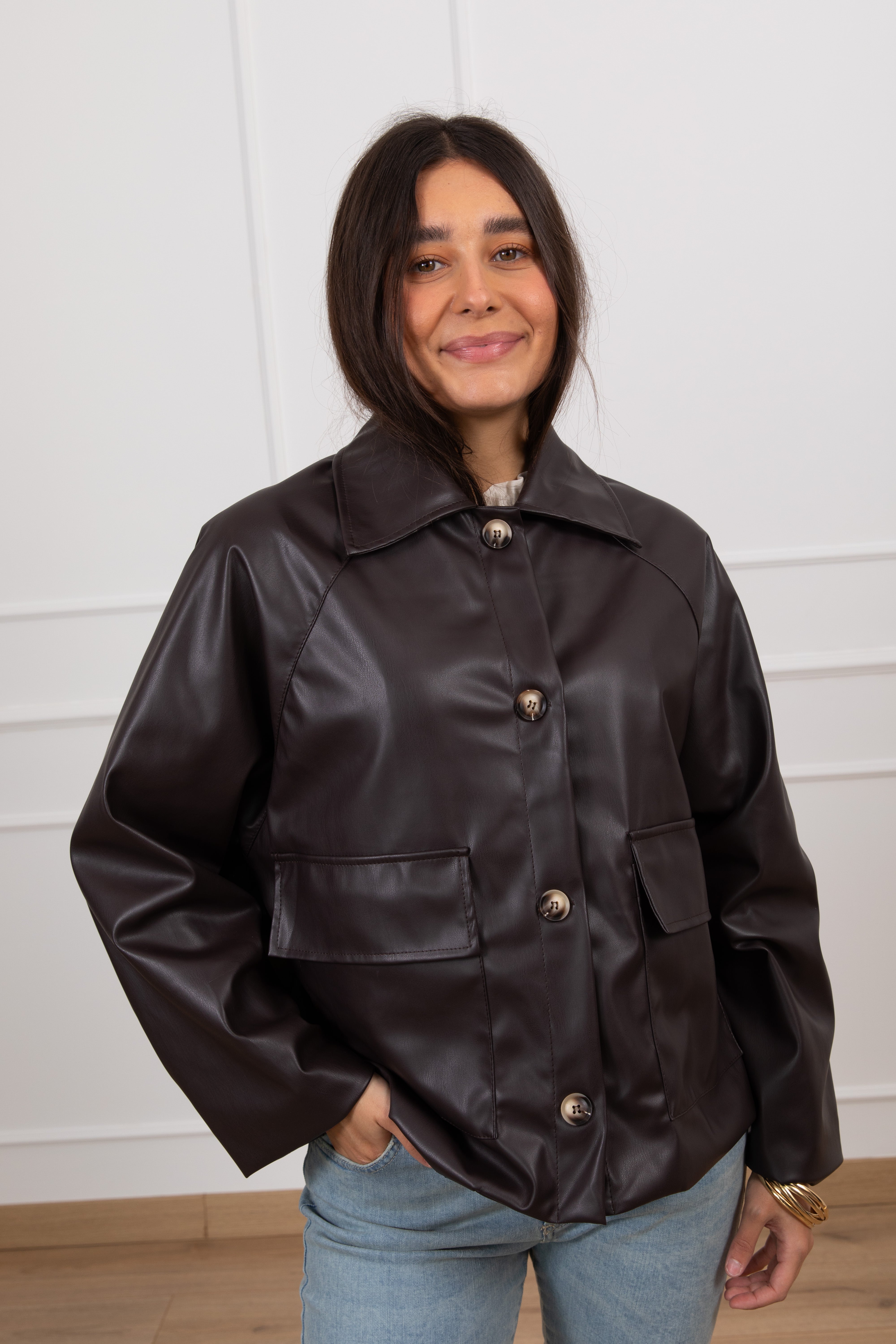 Field jacket in eco-pelle ViCOLO