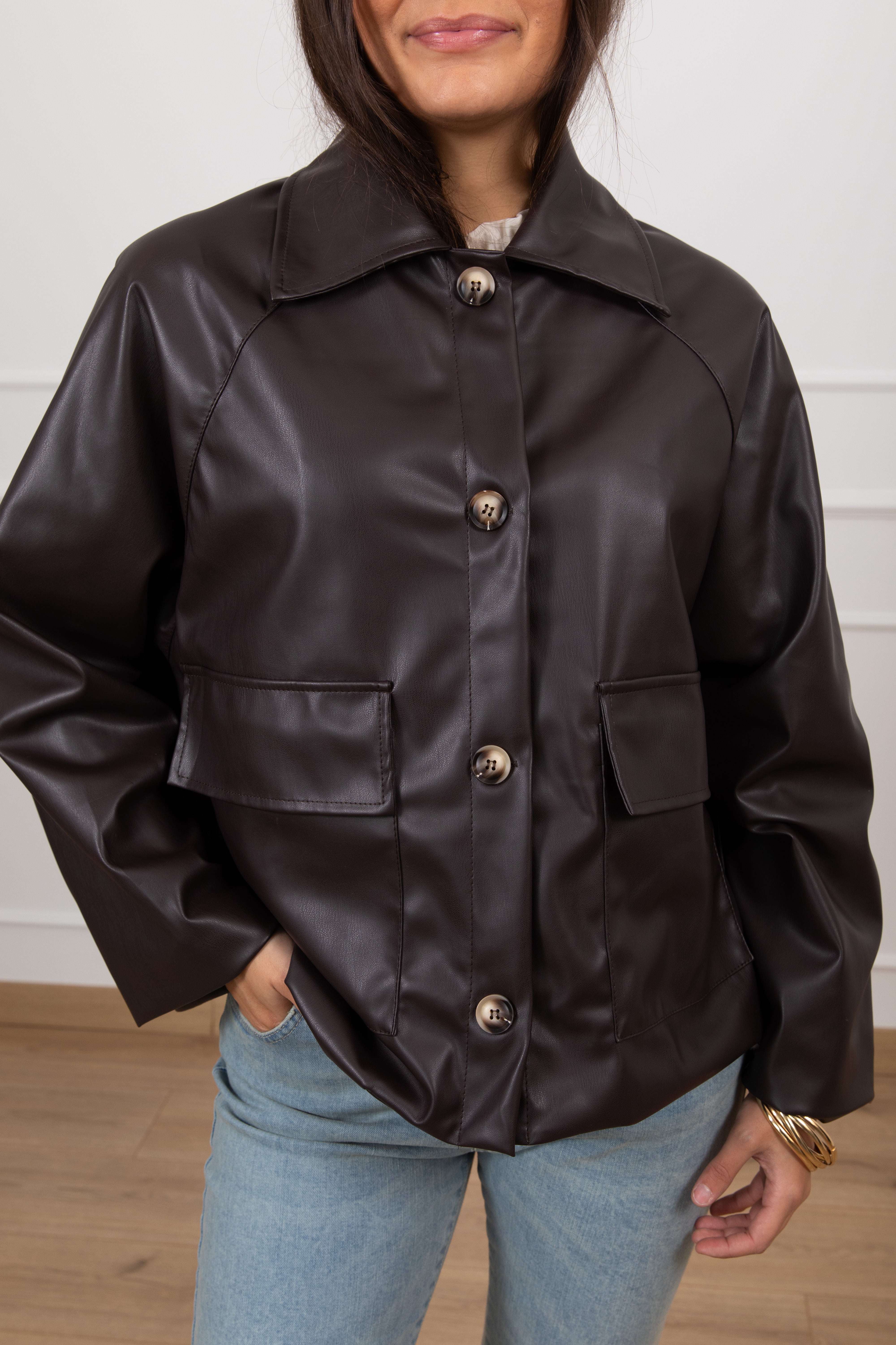 Field jacket in eco-pelle ViCOLO