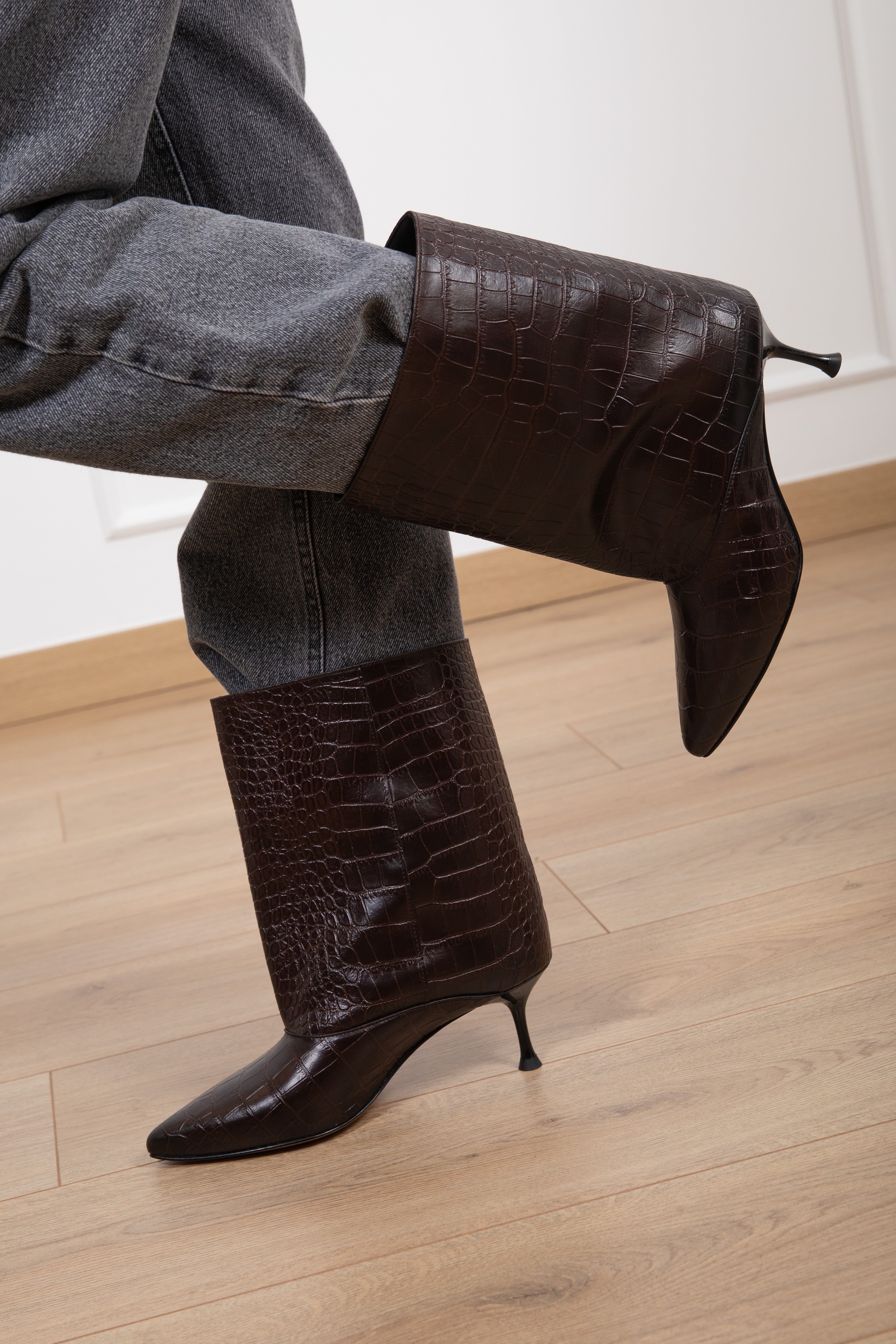 Stivale stampa cocco con gambale largo Divine Follie