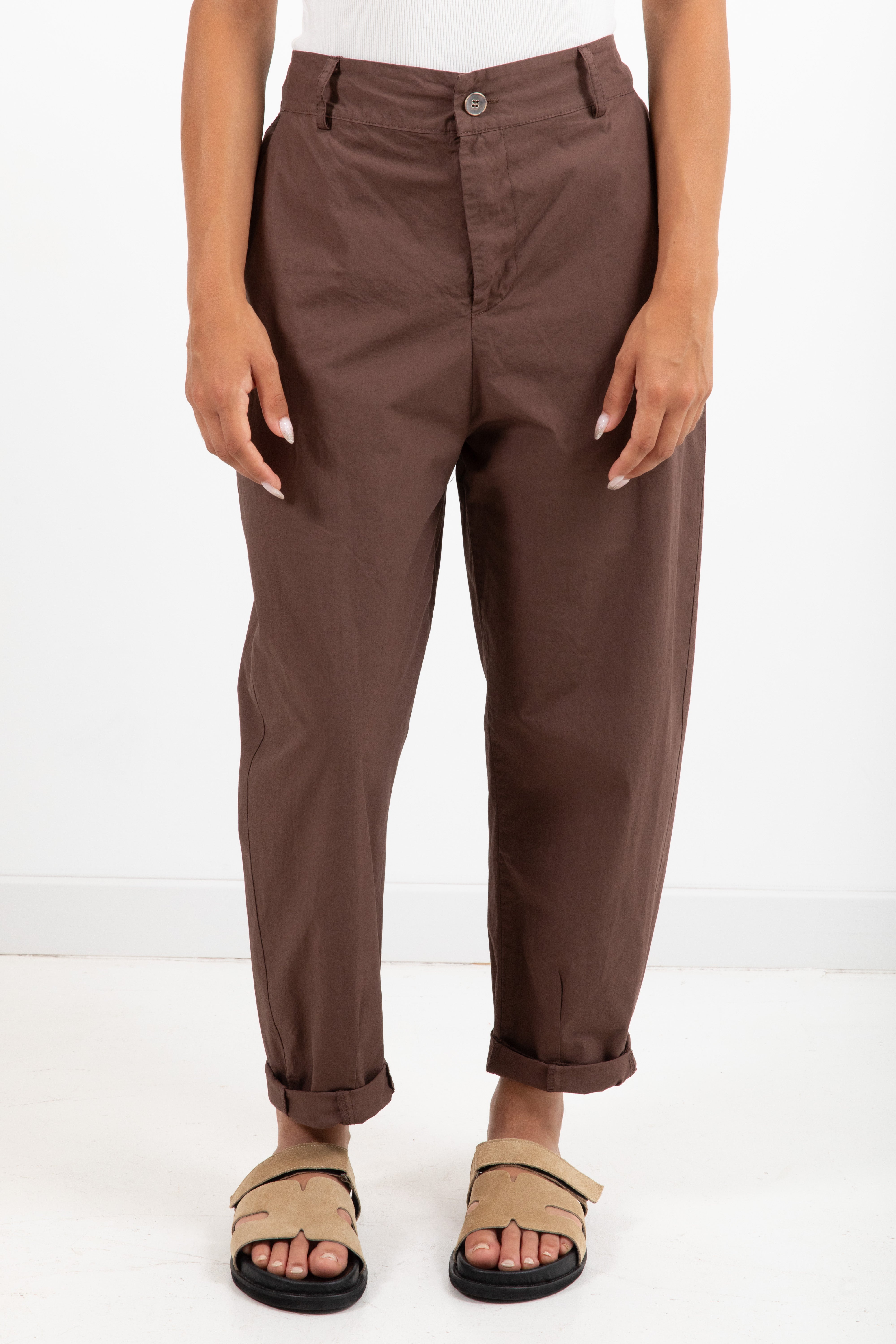 Pantalone carrot-fit con elastico sul retro Susy Mix