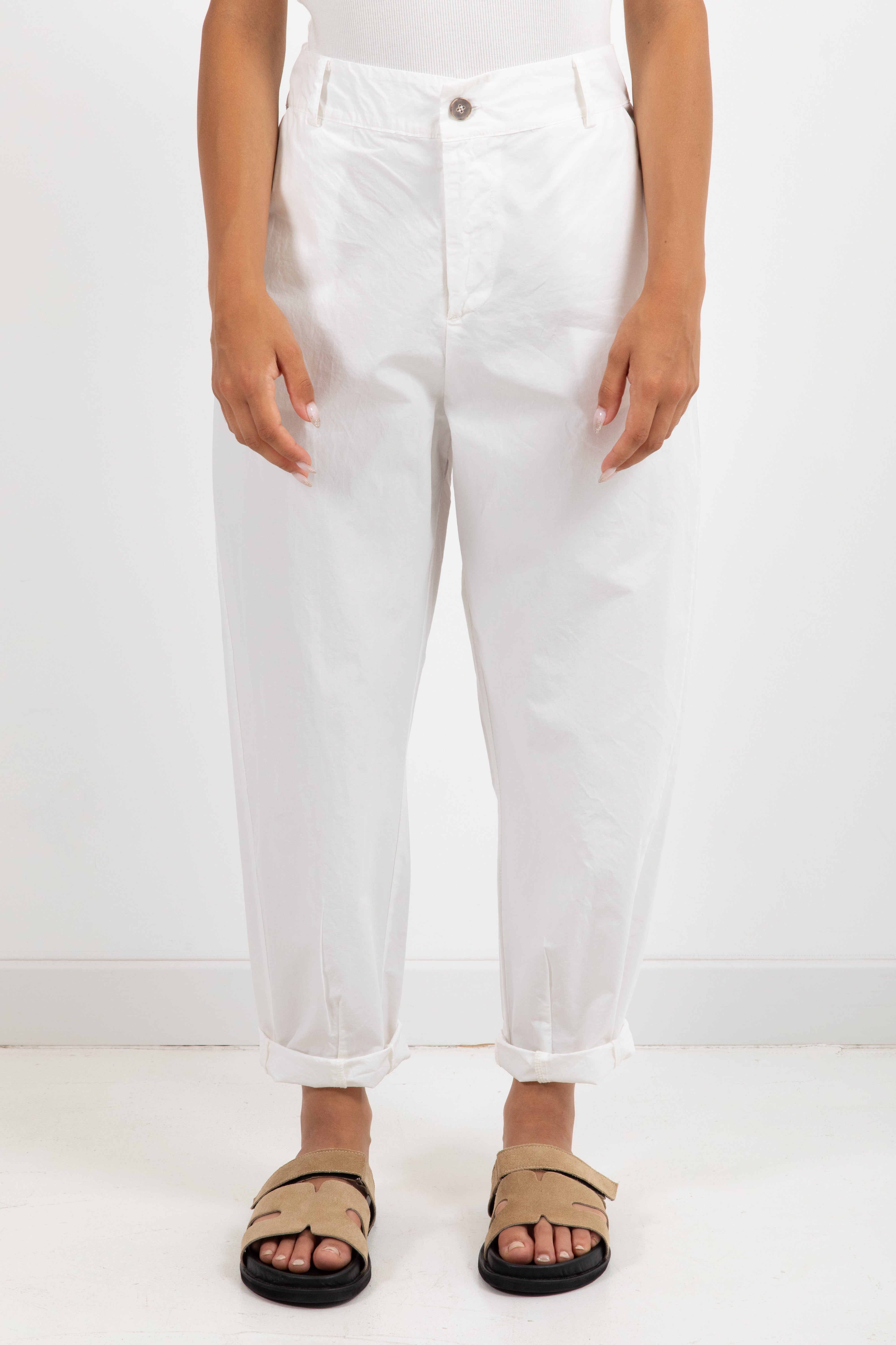 Pantalone carrot-fit con elastico sul retro Susy Mix