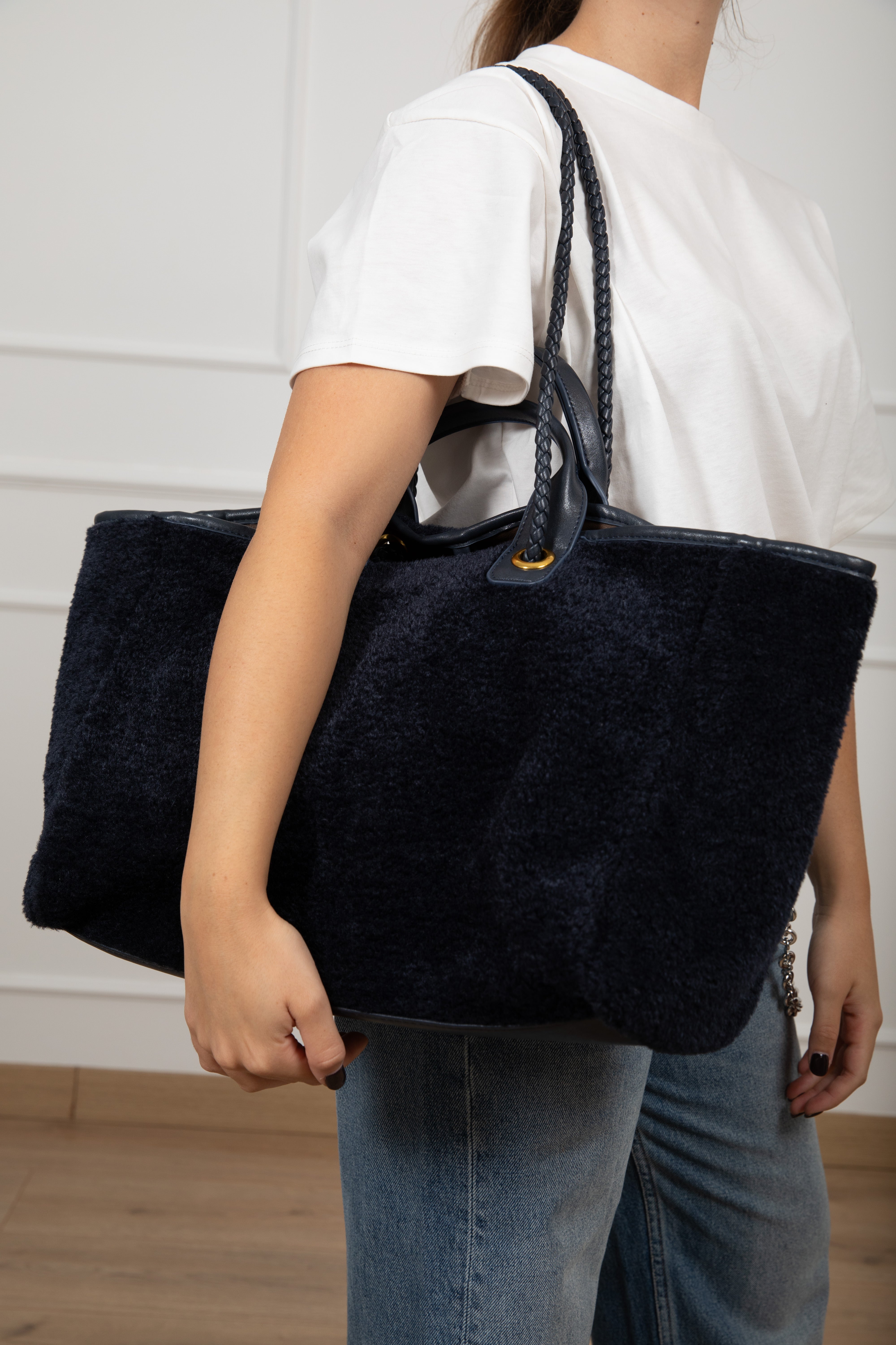 Maxi handbag teddy reversibile