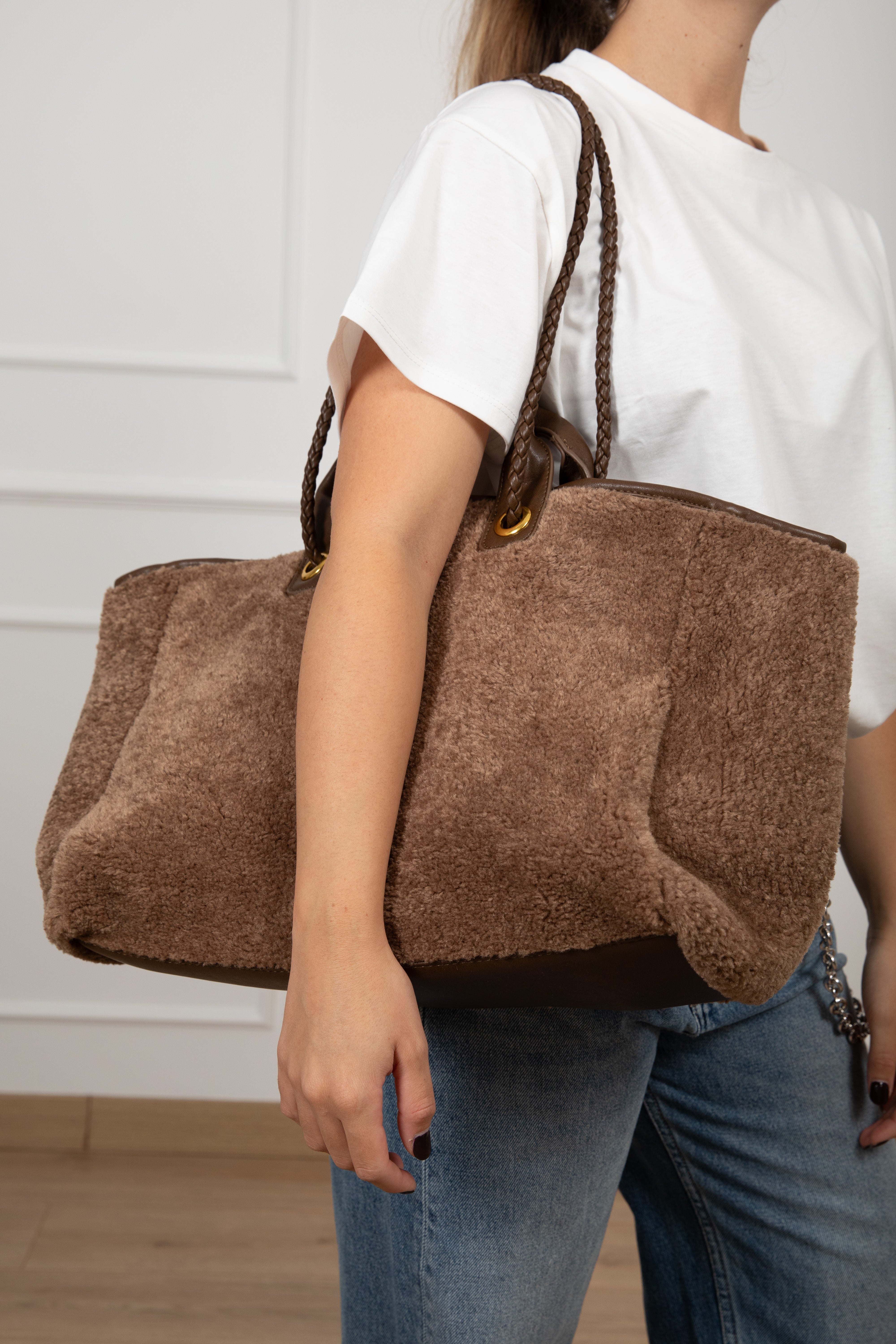 Maxi handbag teddy reversibile