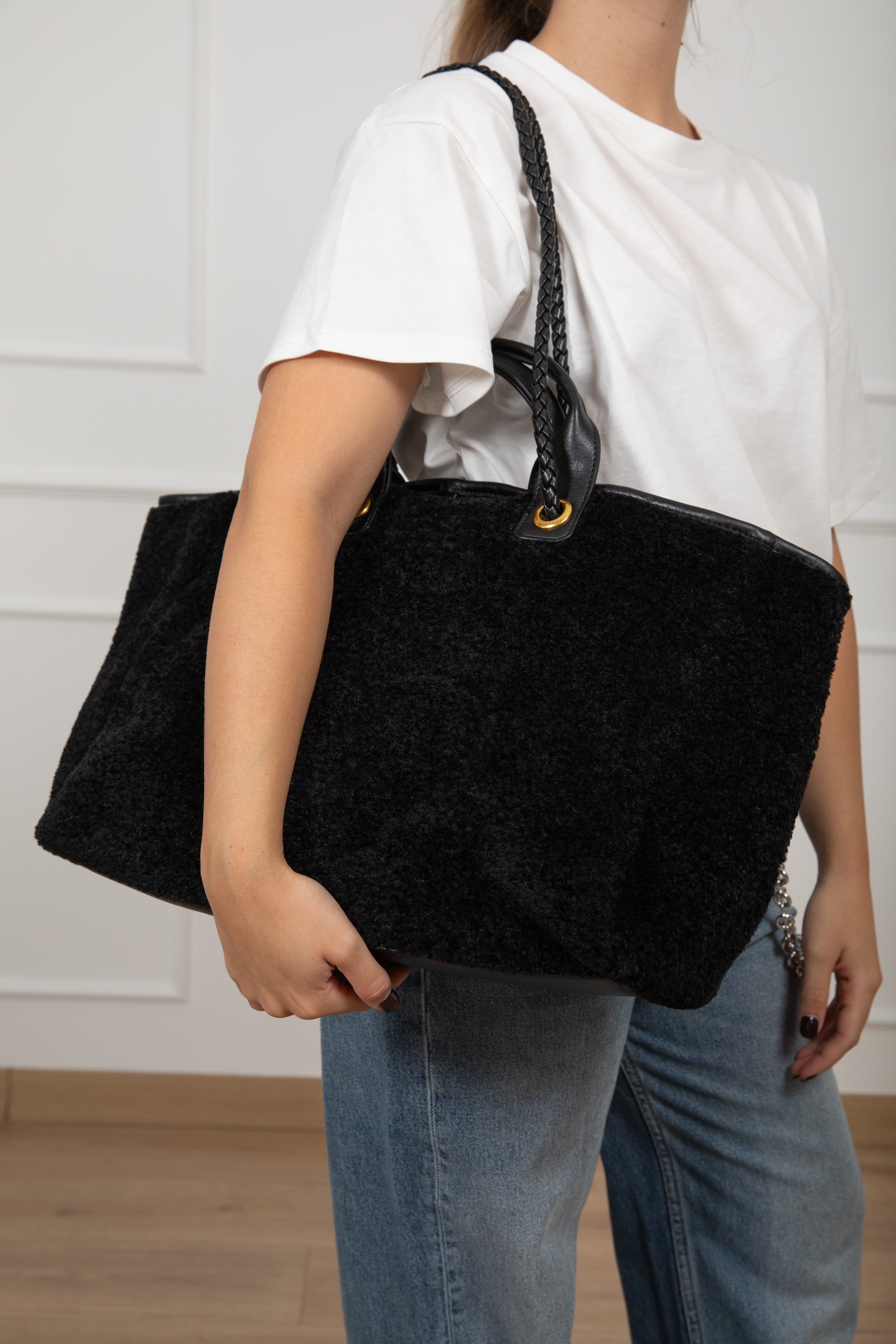 Maxi handbag teddy reversibile