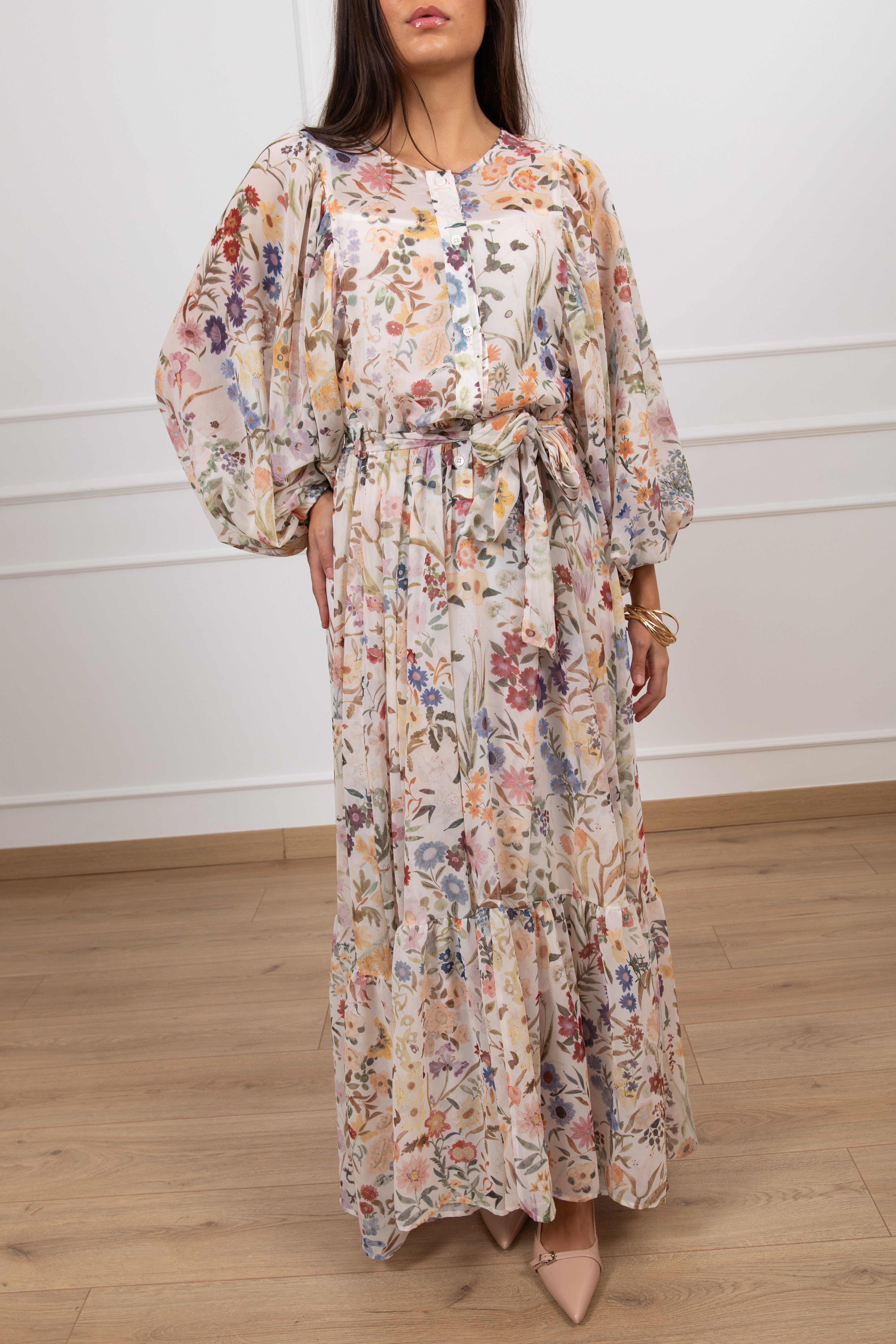 Abito lungo fantasia flowers summer ViCOLO