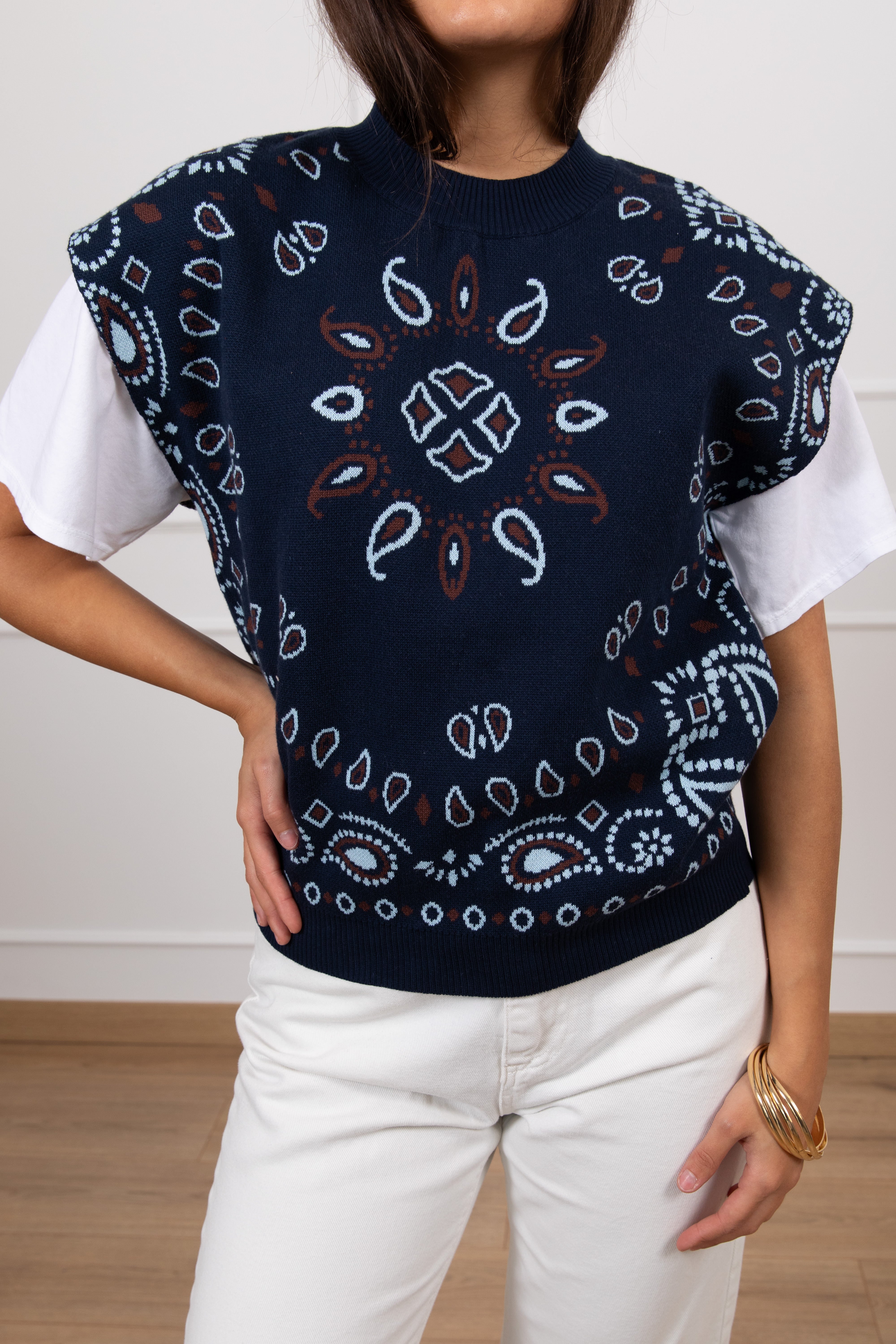Gilet in maglia fantasia bandana Tensione IN