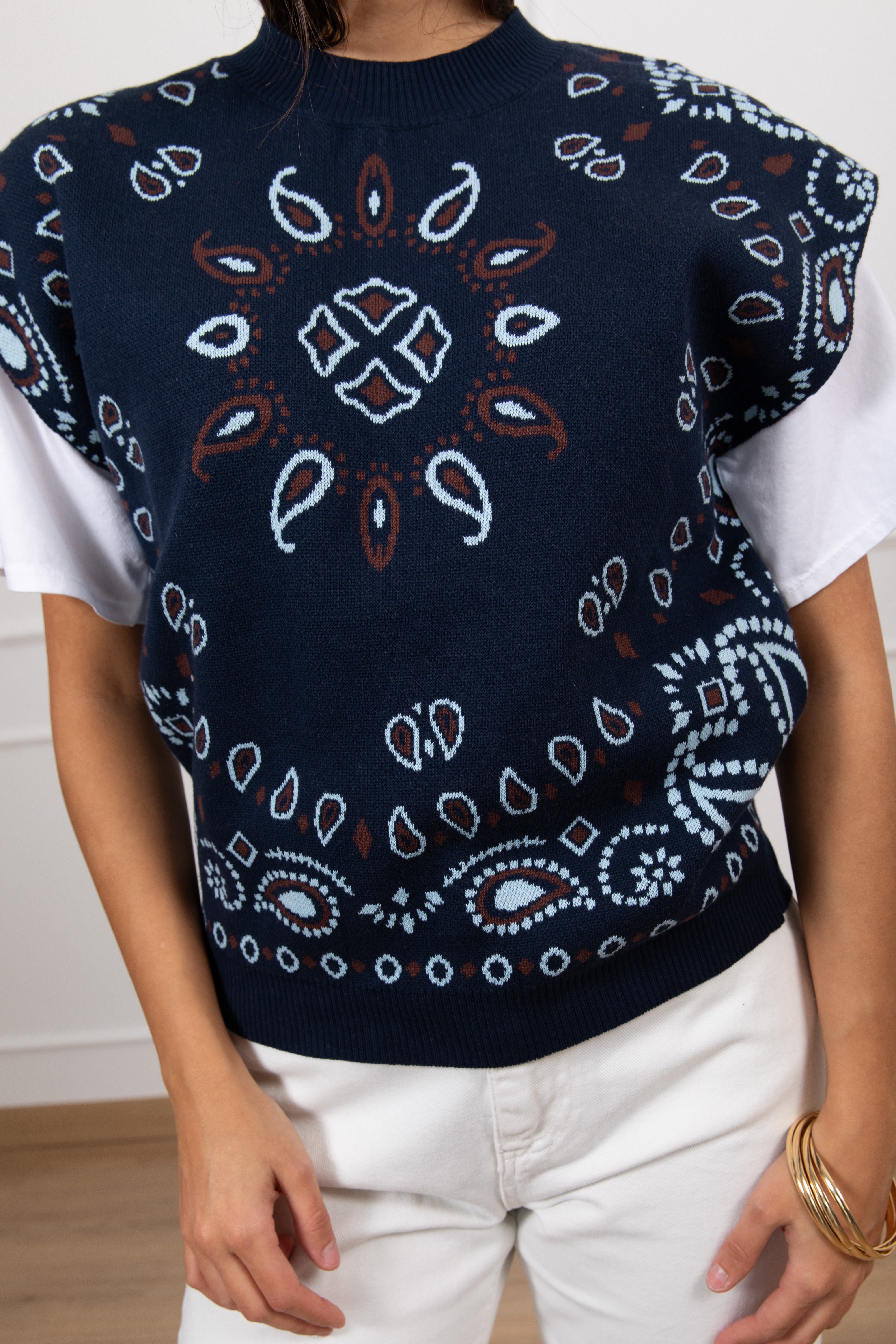 Gilet in maglia fantasia bandana Tensione IN