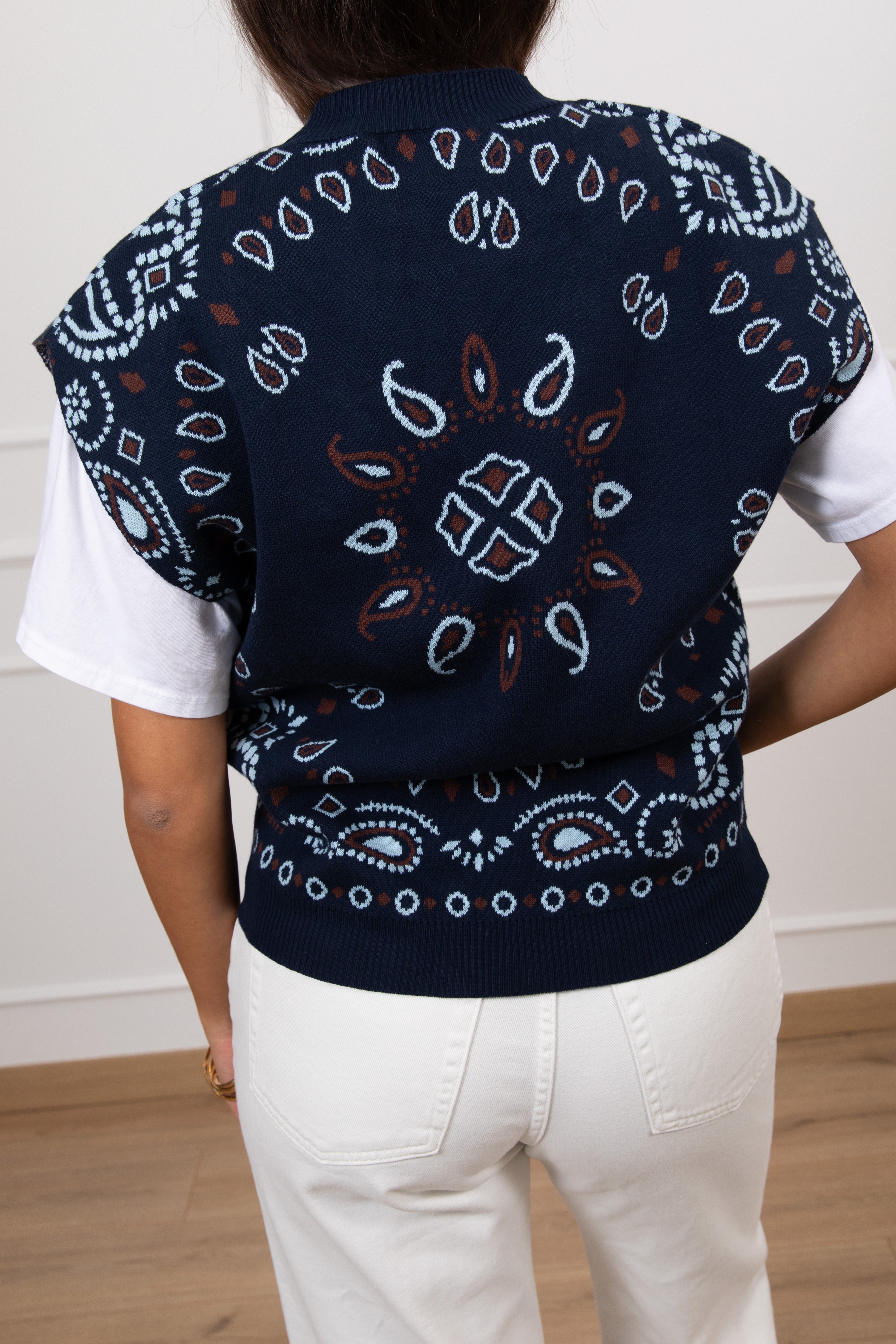 Gilet in maglia fantasia bandana Tensione IN