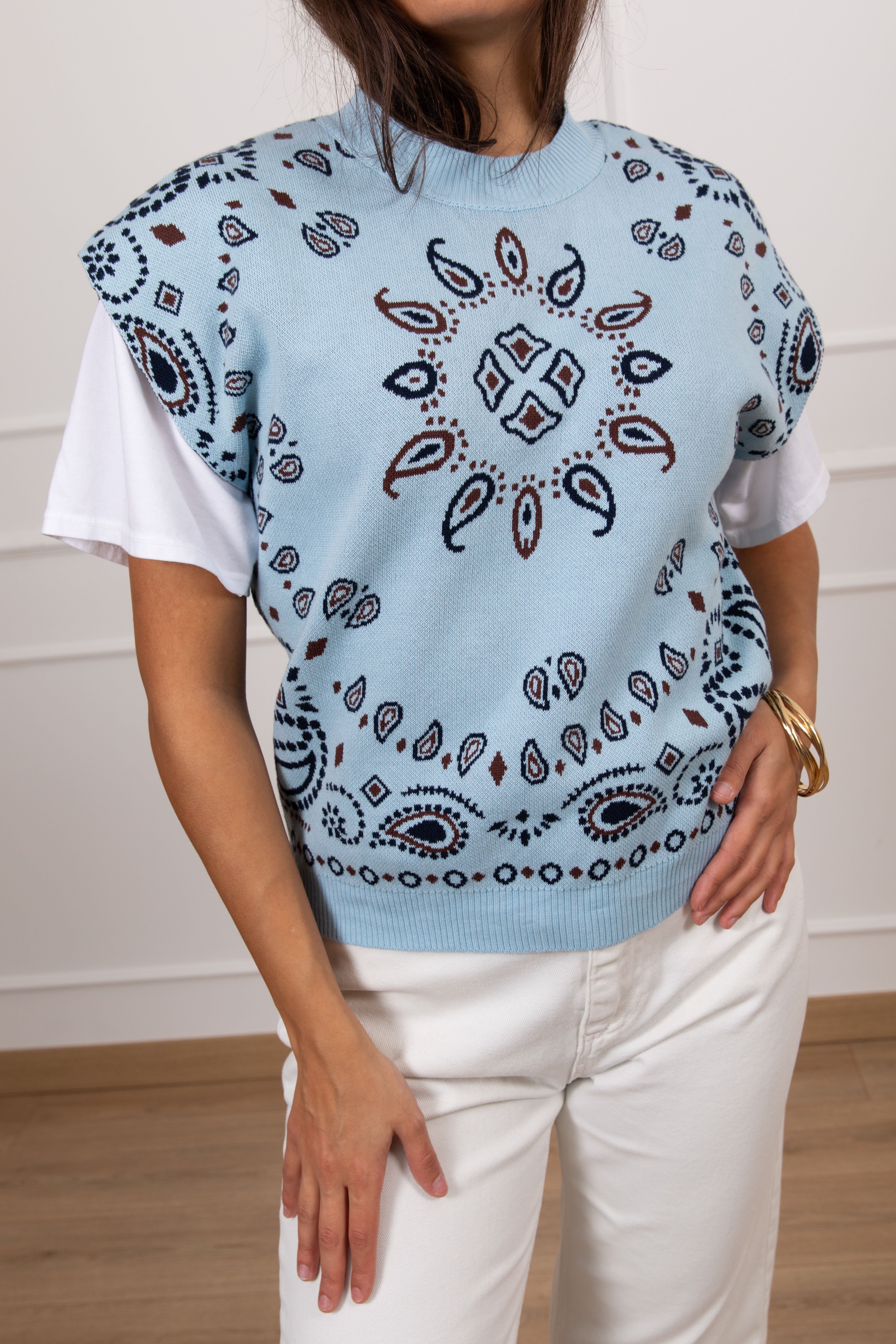 Gilet in maglia fantasia bandana Tensione IN