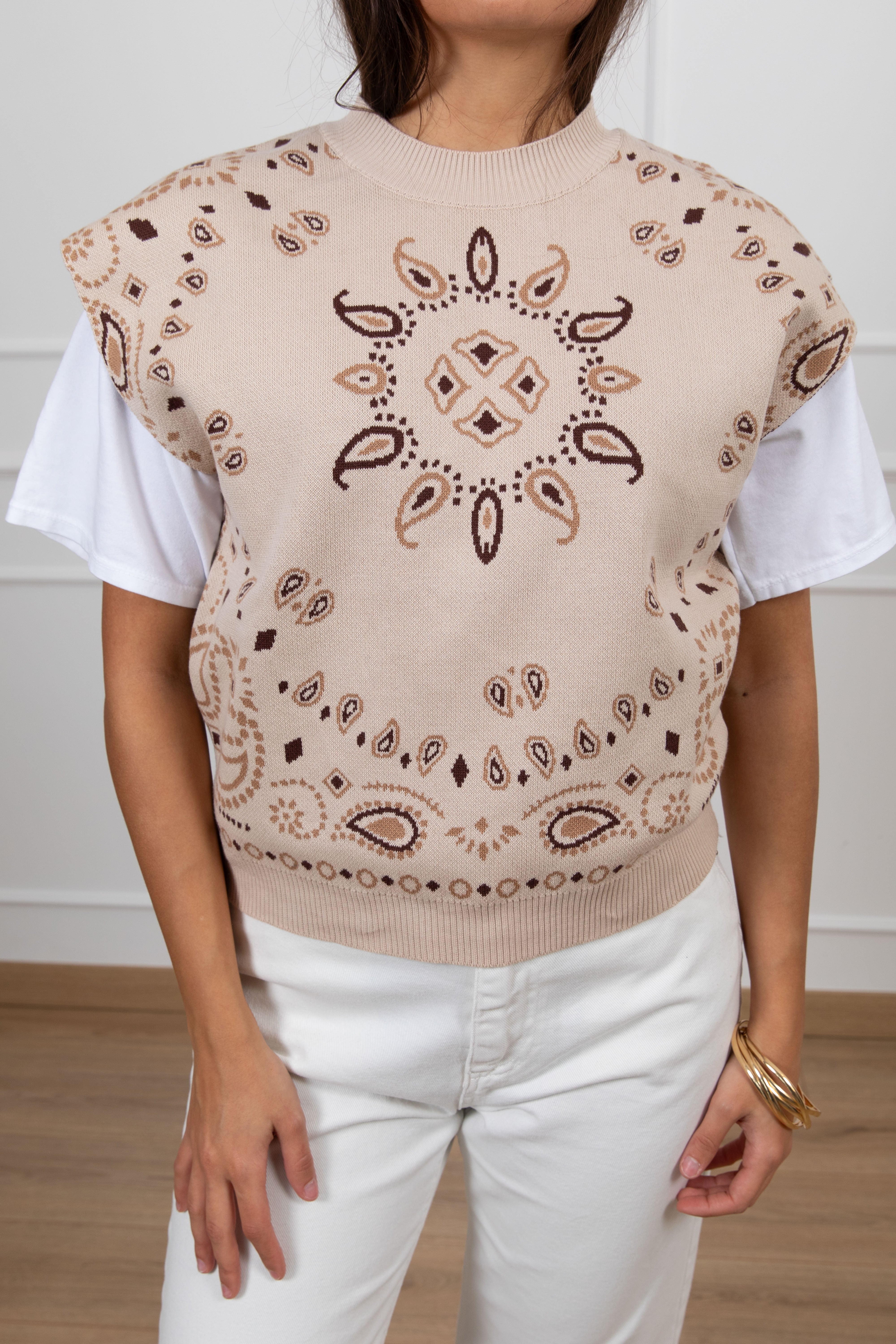 Gilet in maglia fantasia bandana Tensione IN