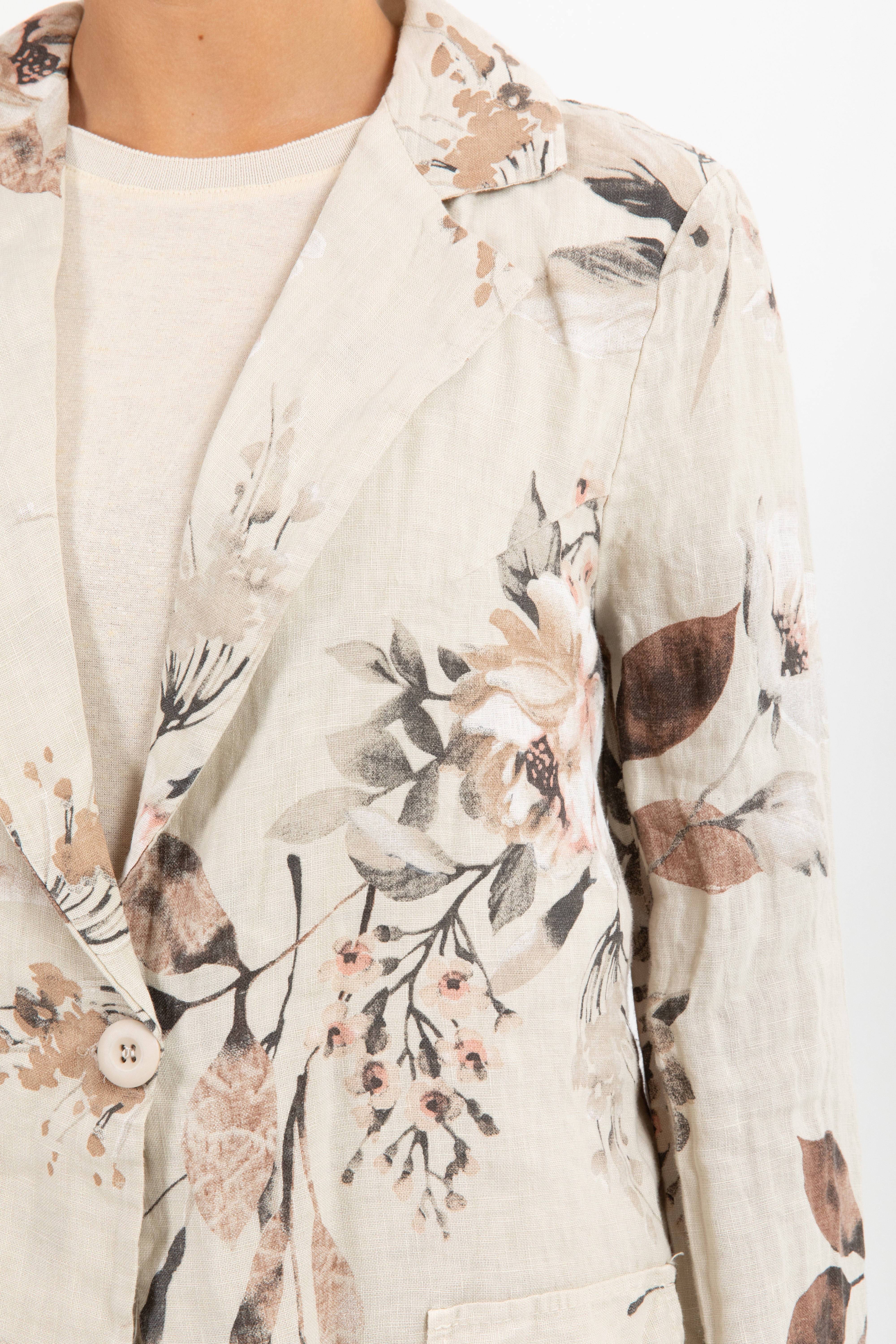 Giacca 100% lino fantasia flowers Susy Mix
