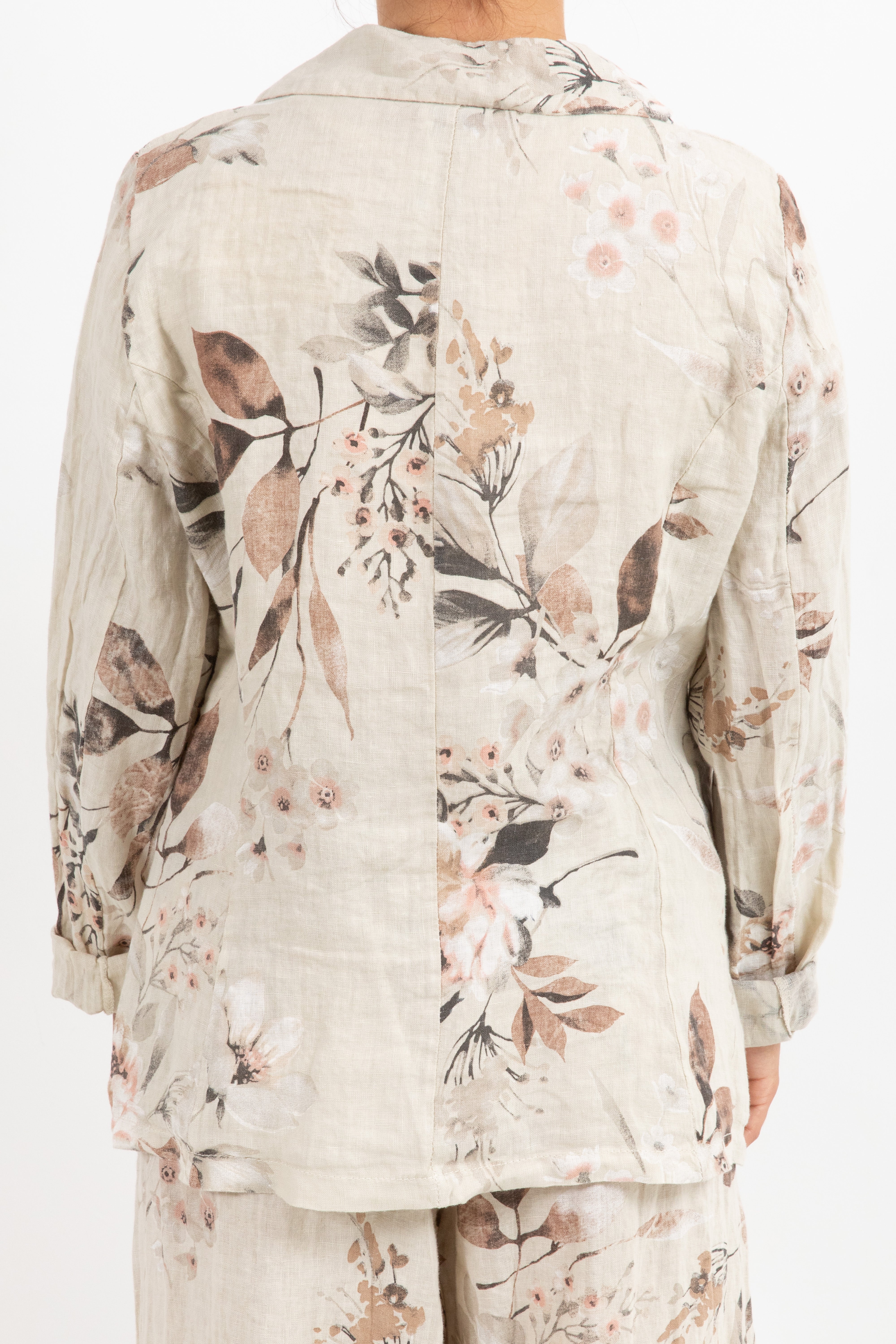 Giacca 100% lino fantasia flowers Susy Mix