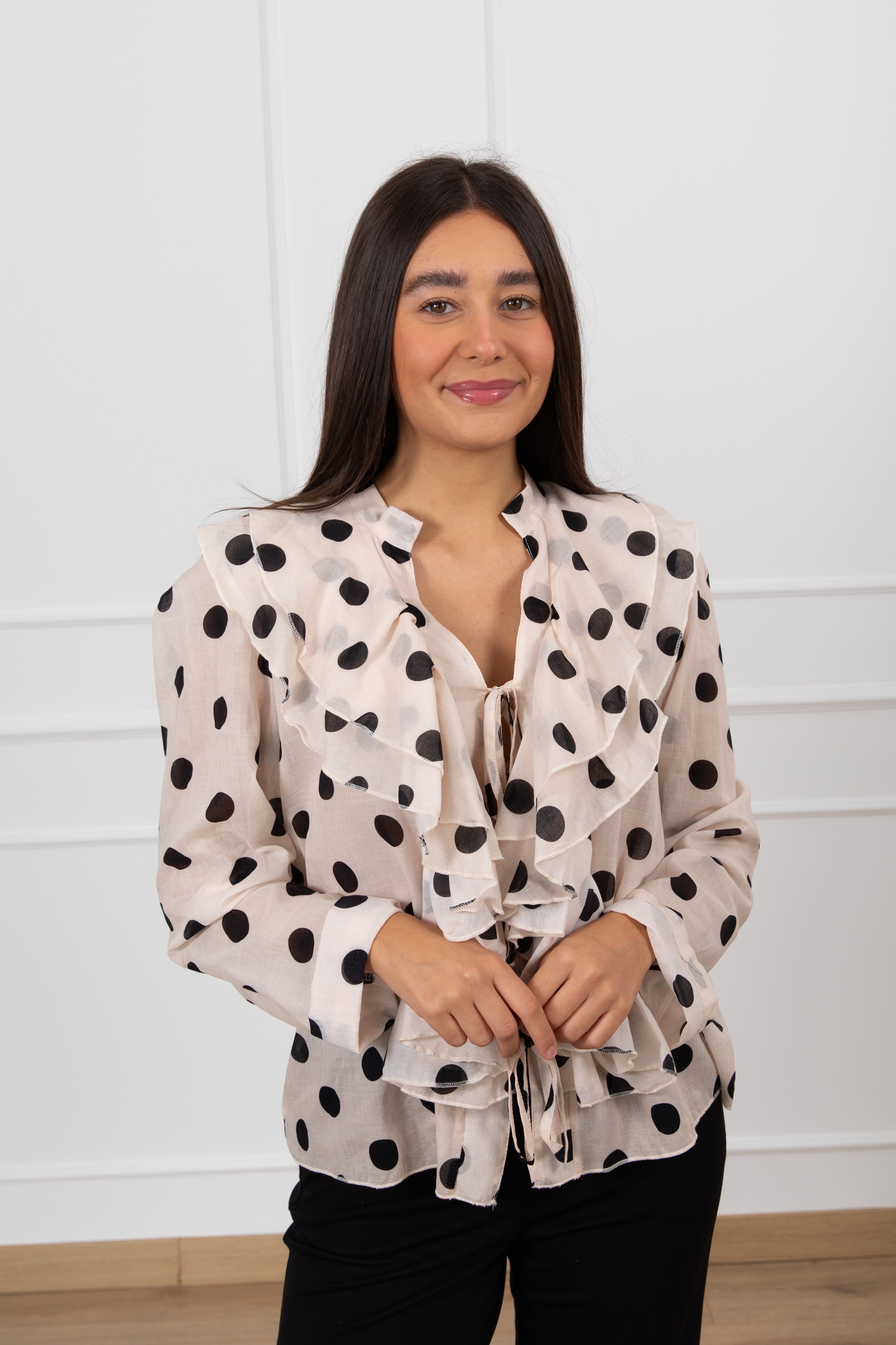 Camicia con rouches e pois Susy Mix