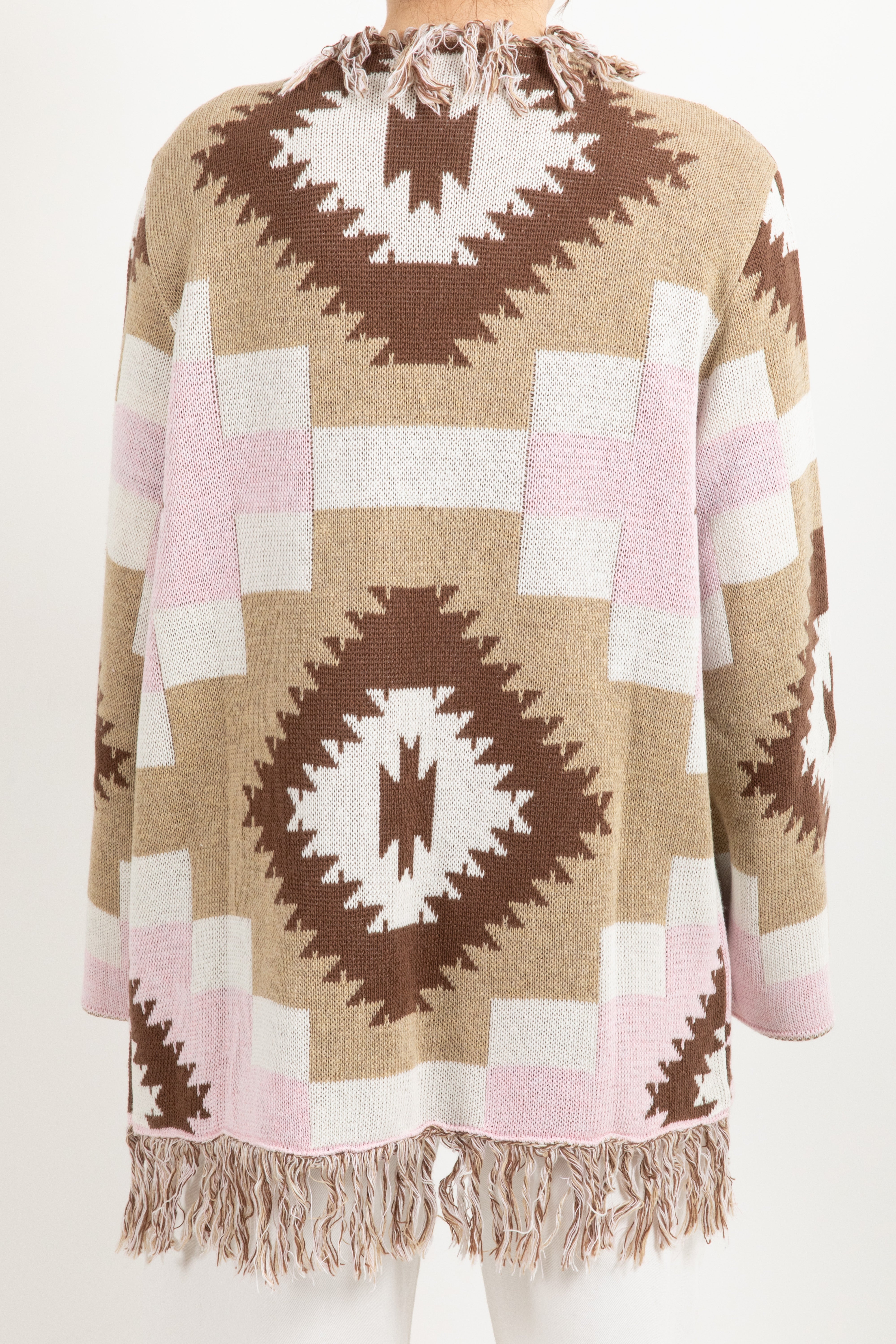 Maxi-cardigan etnico fantasia rombi Tensione IN
