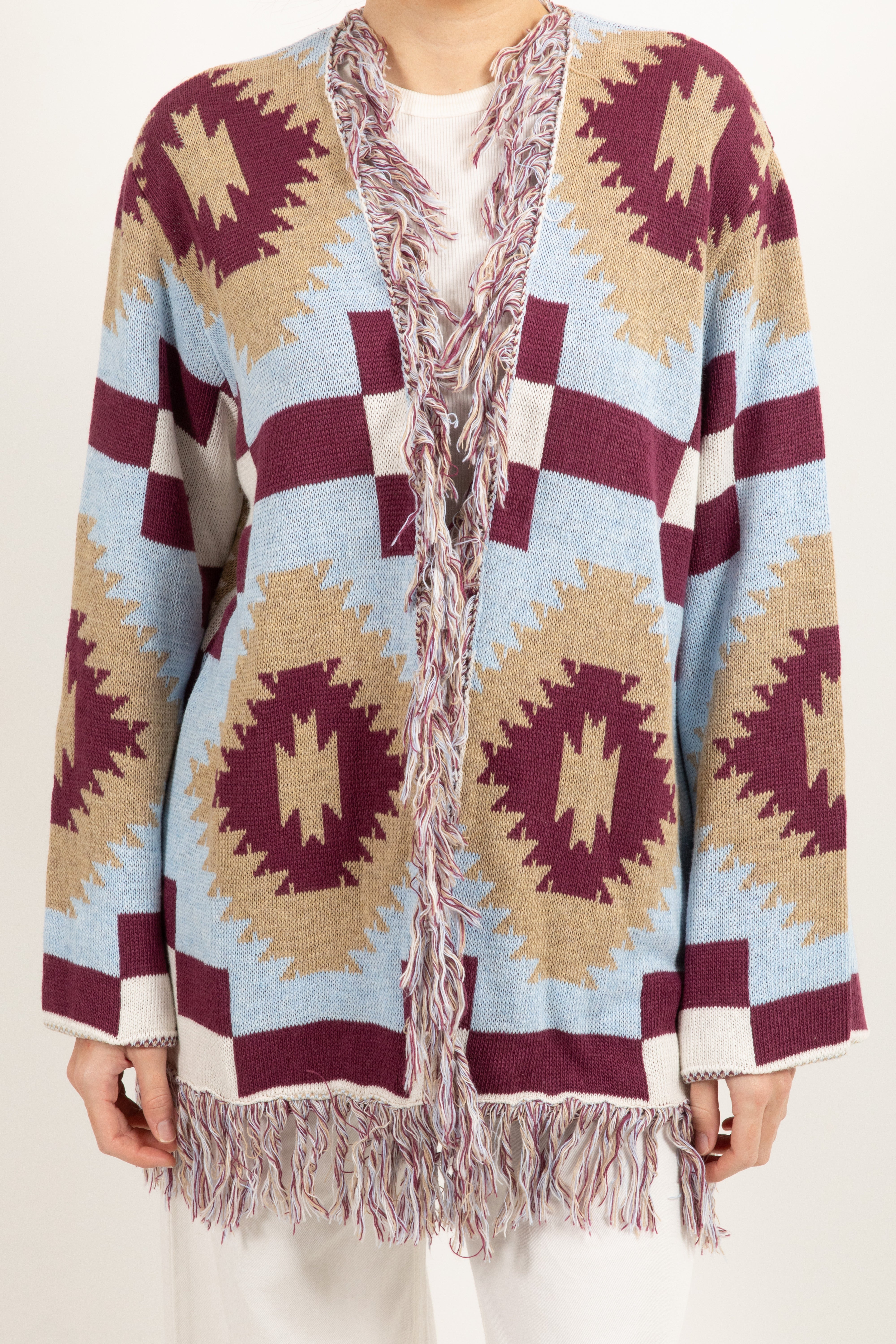 Maxi-cardigan etnico fantasia rombi Tensione IN