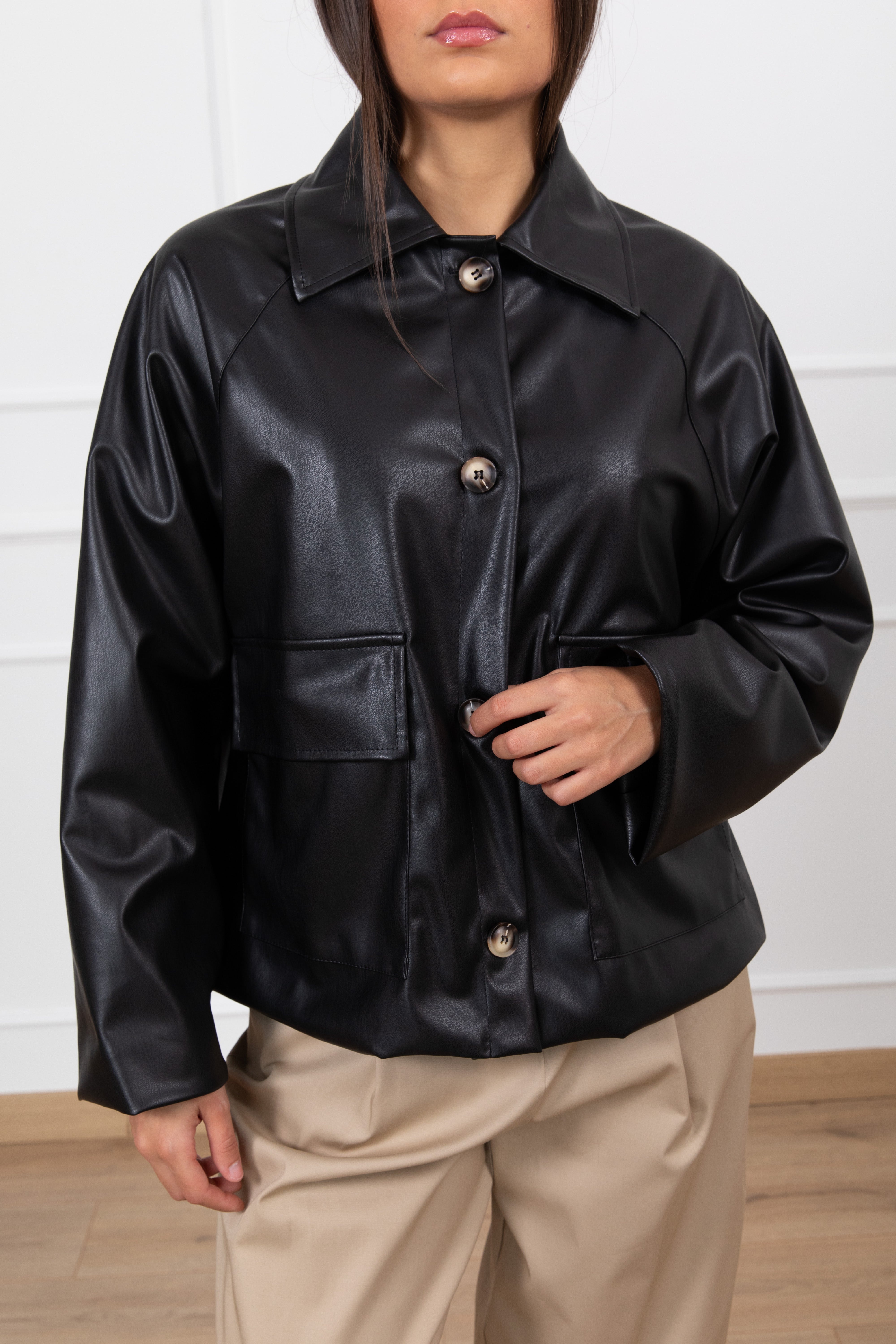 Field jacket in eco-pelle ViCOLO