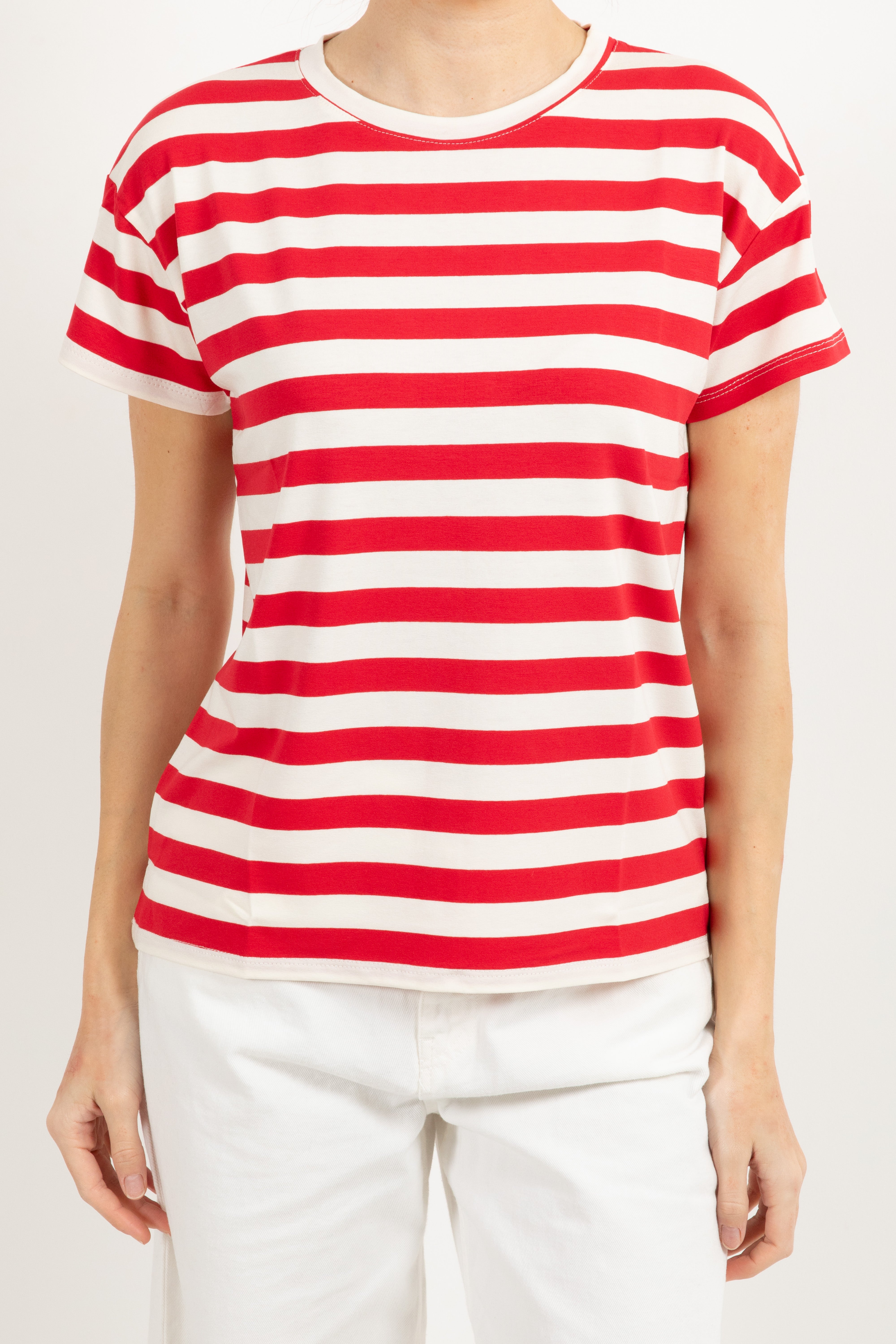 T-shirt girocollo a righe Susy Mix