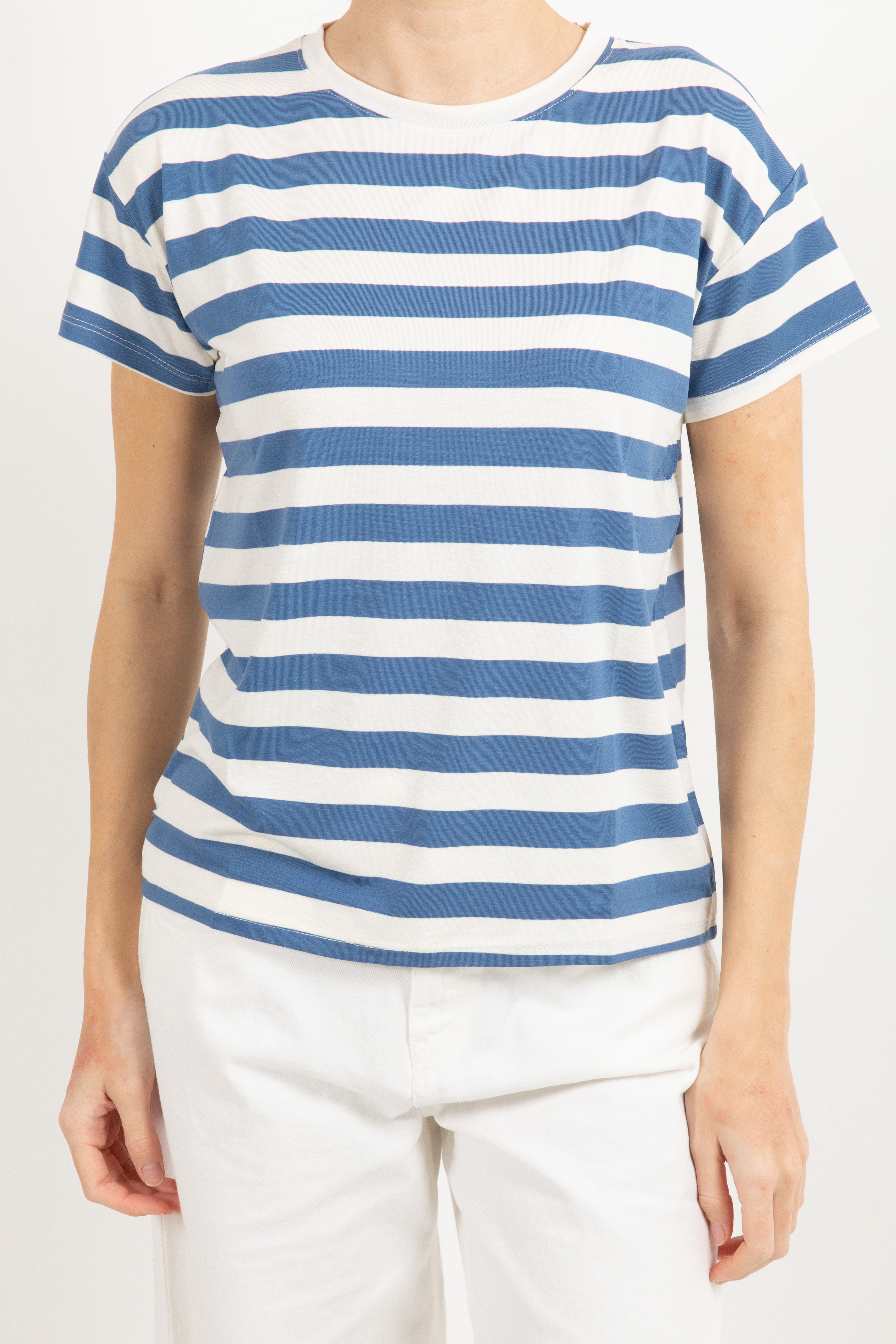 T-shirt girocollo a righe Susy Mix