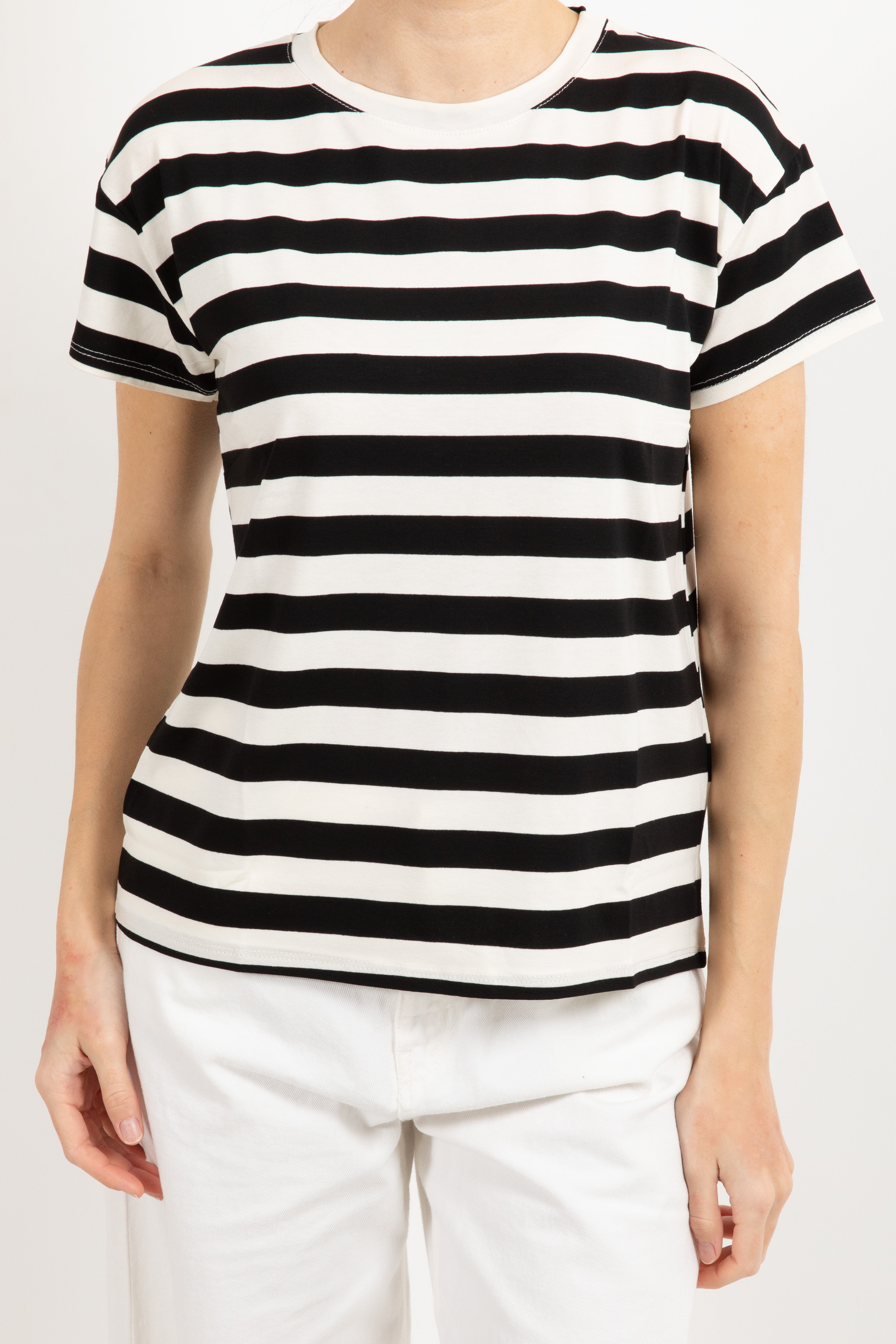 T-shirt girocollo a righe Susy Mix
