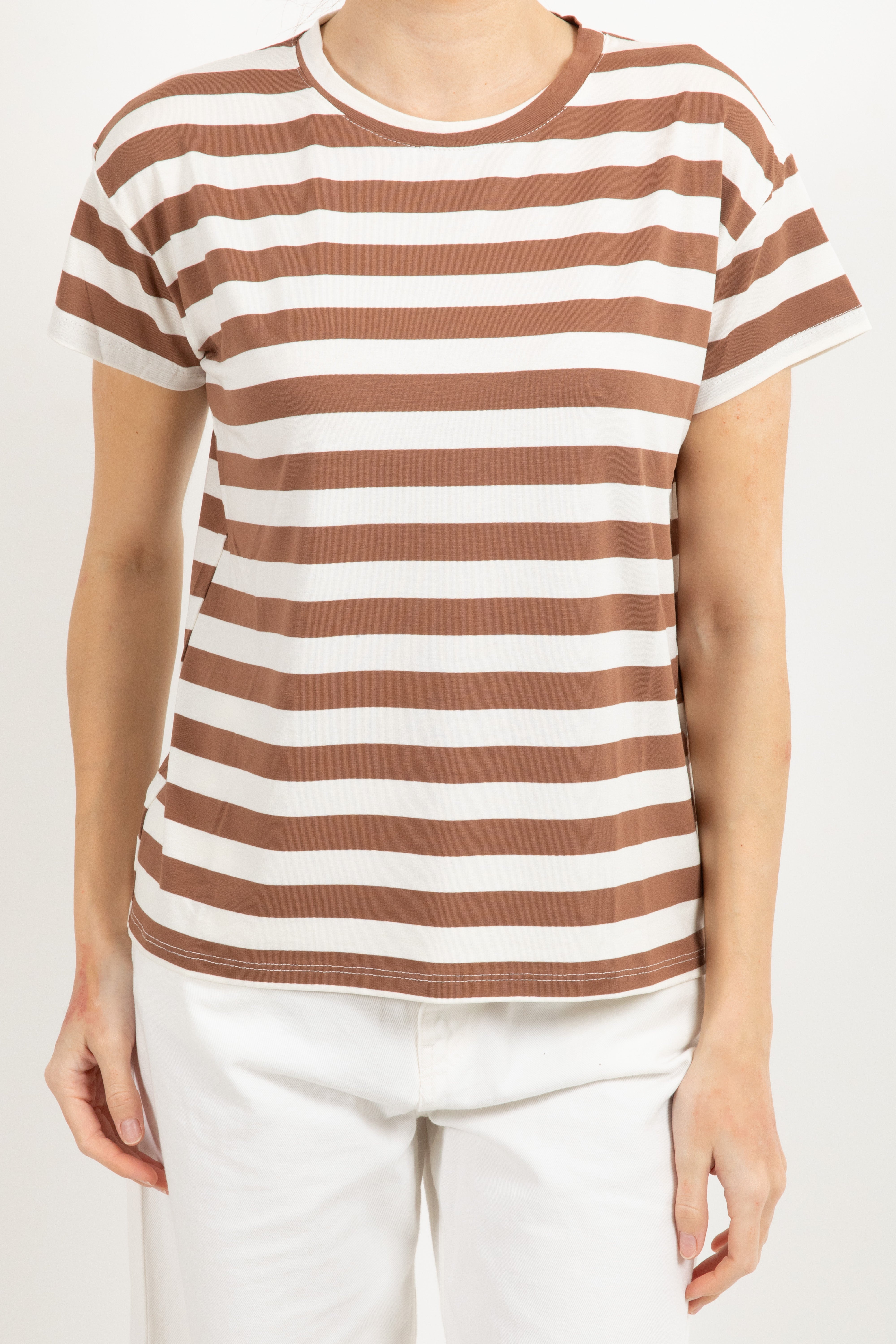 T-shirt girocollo a righe Susy Mix