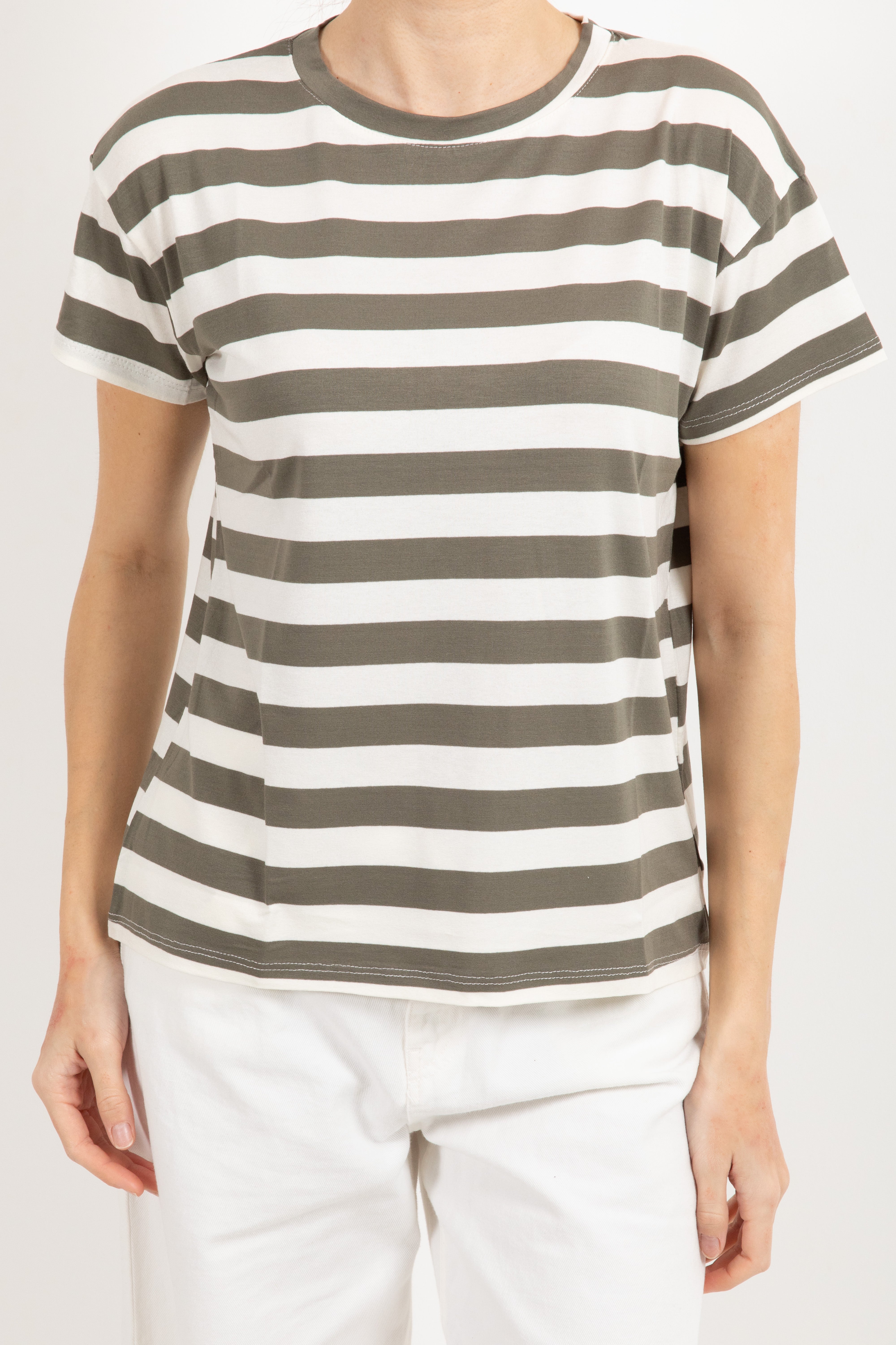 T-shirt girocollo a righe Susy Mix