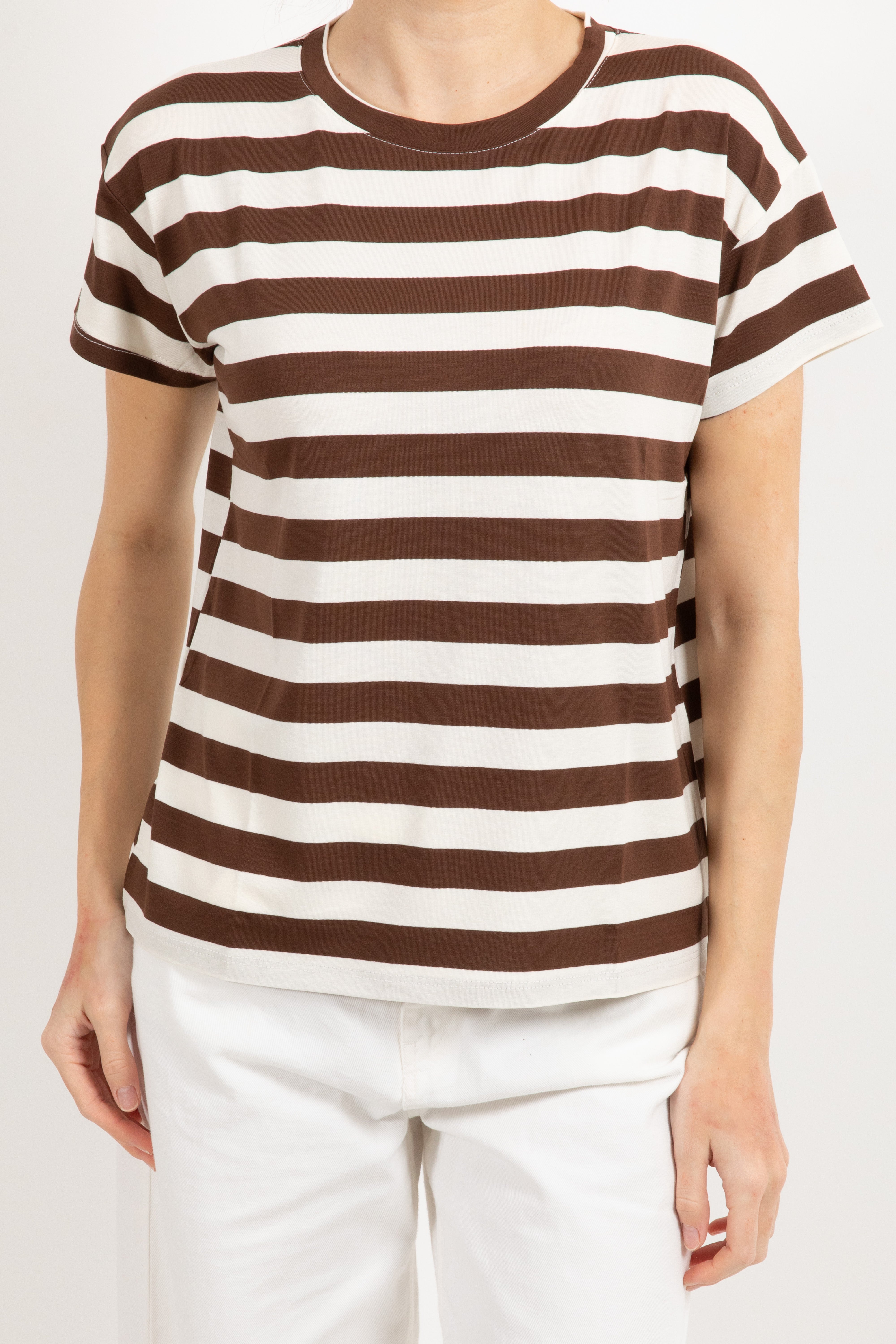 T-shirt girocollo a righe Susy Mix