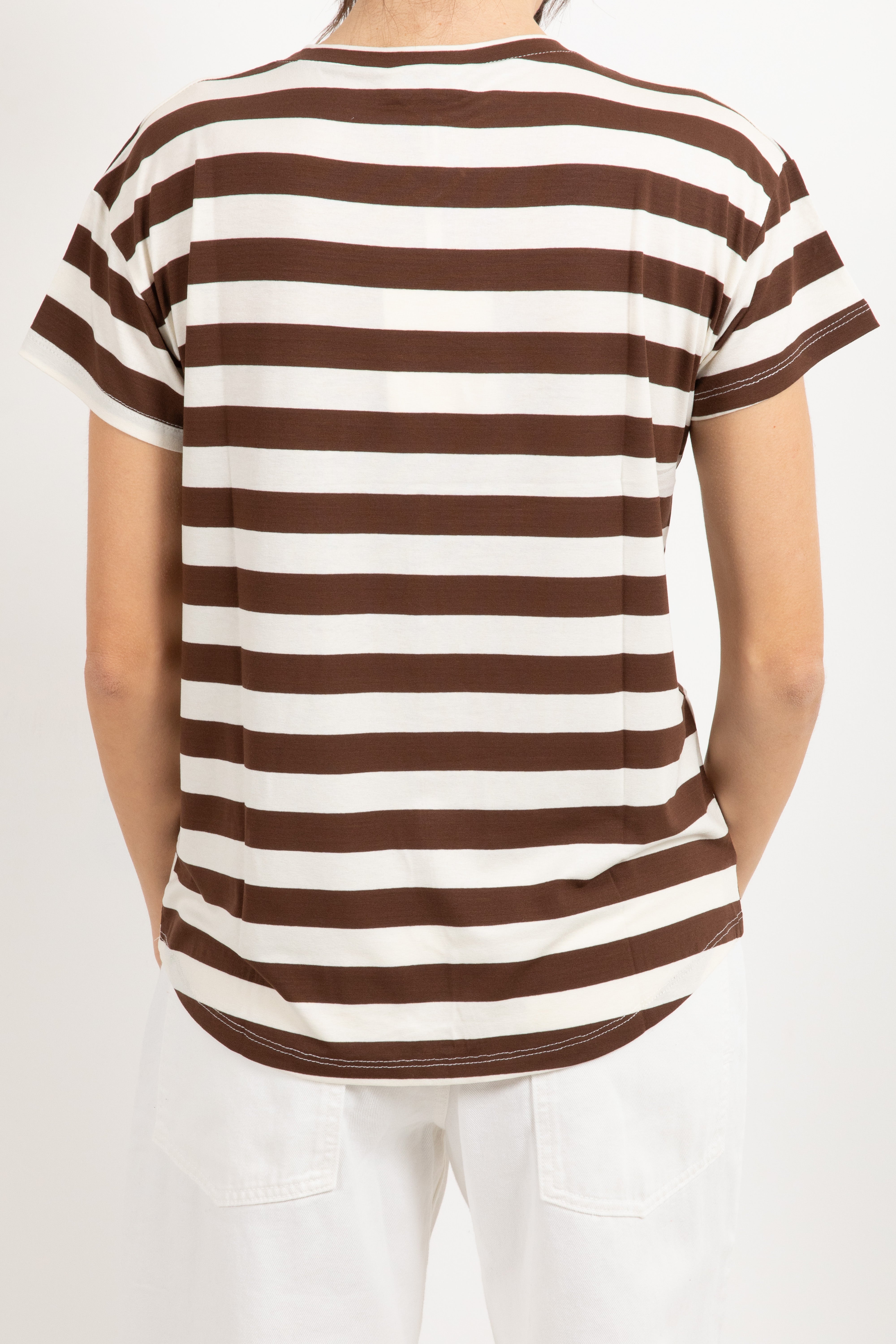 T-shirt girocollo a righe Susy Mix