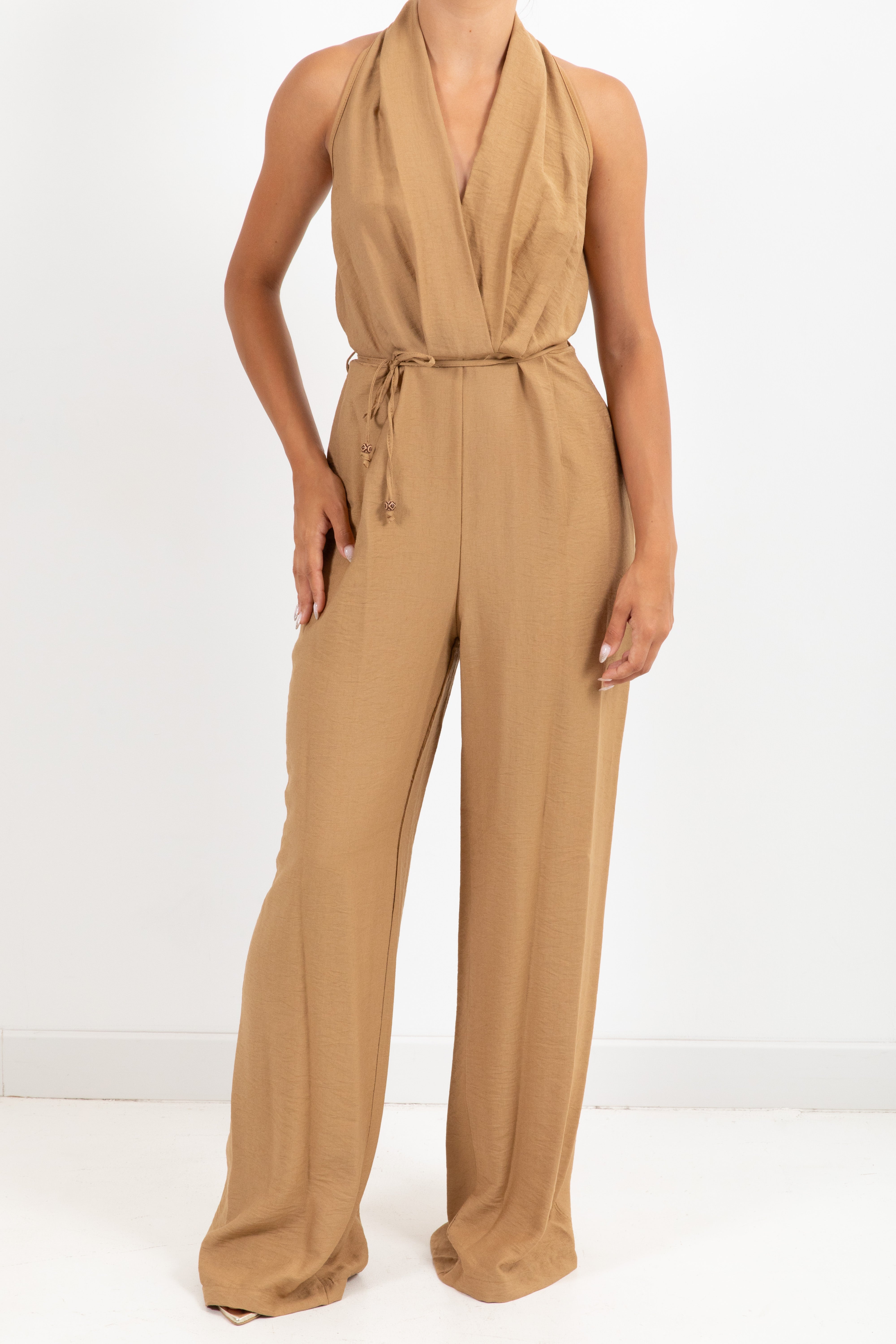 Jumpsuit in viscosa goffrata con schiena scoperta Dixie