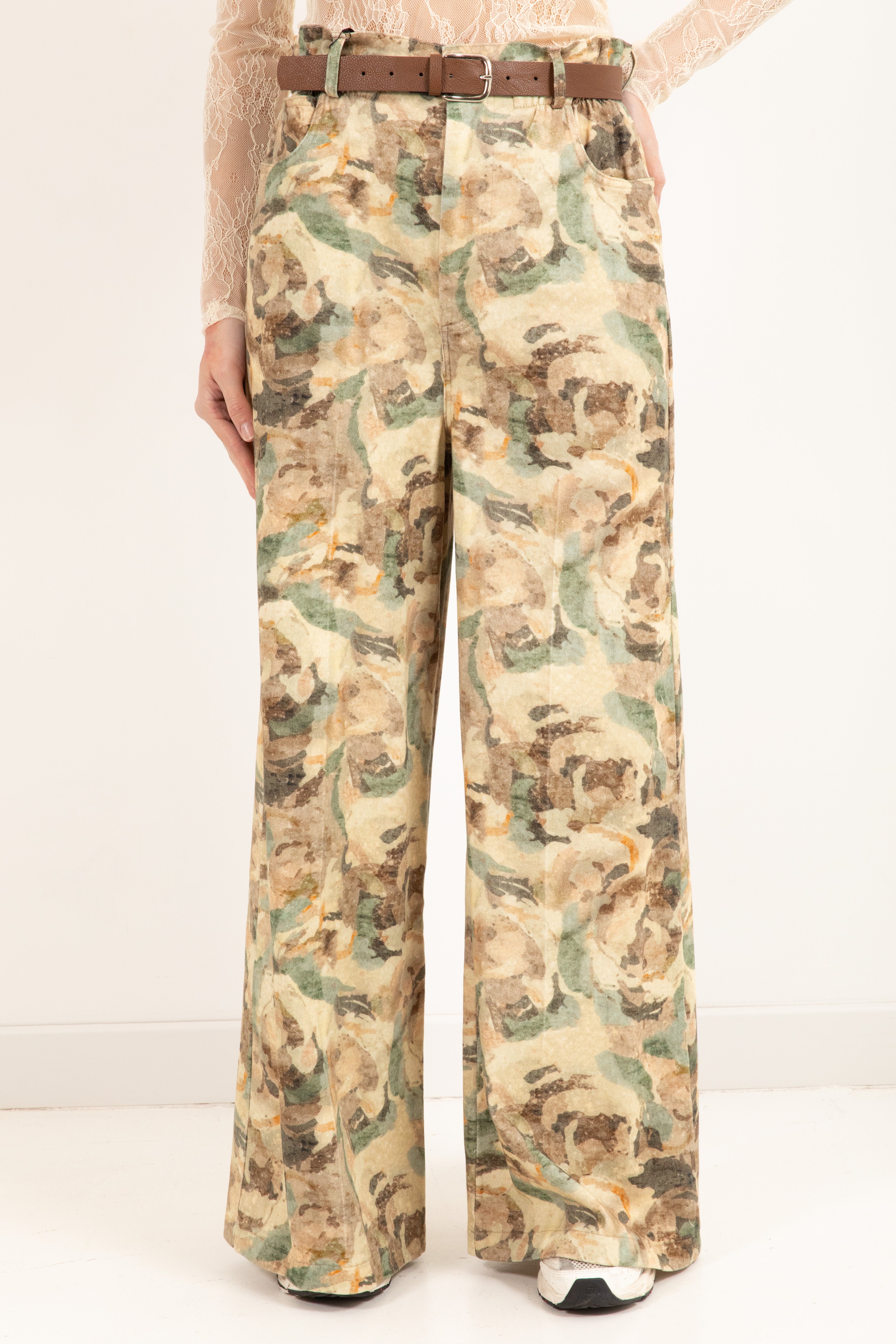 Pantalone caramella camouflage-flowers ViCOLO