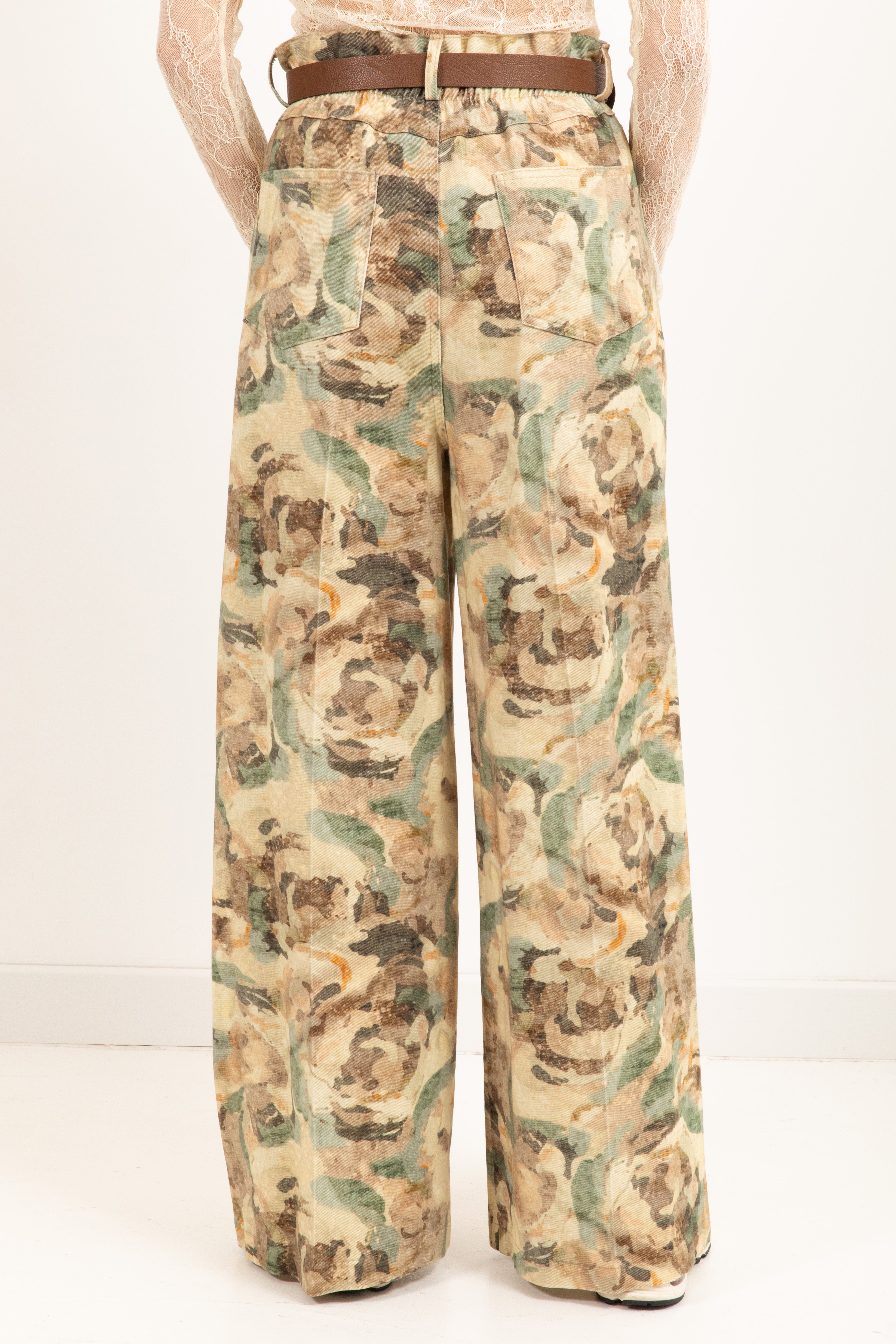 Pantalone caramella camouflage-flowers ViCOLO