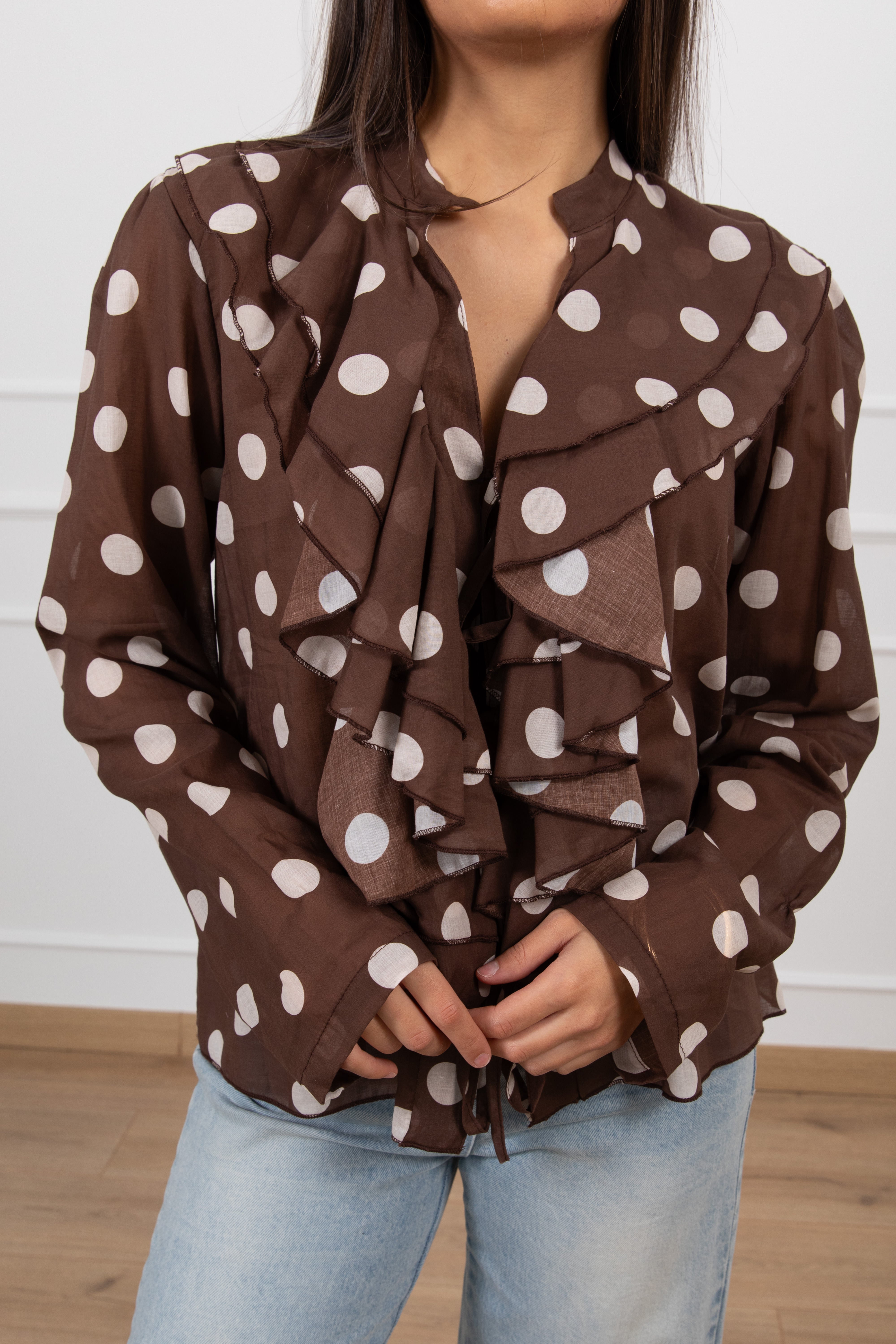 Camicia con rouches e pois Susy Mix